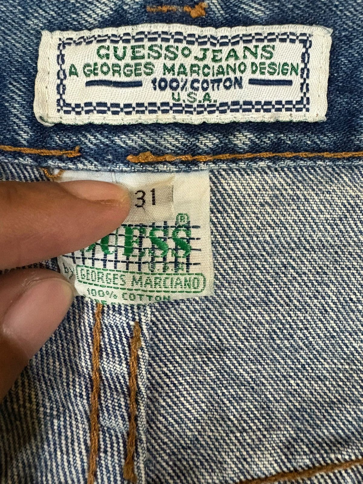 Guess Vintage Guess Distressed Loose Baggy Jeans Size US 31 - 10 Thumbnail