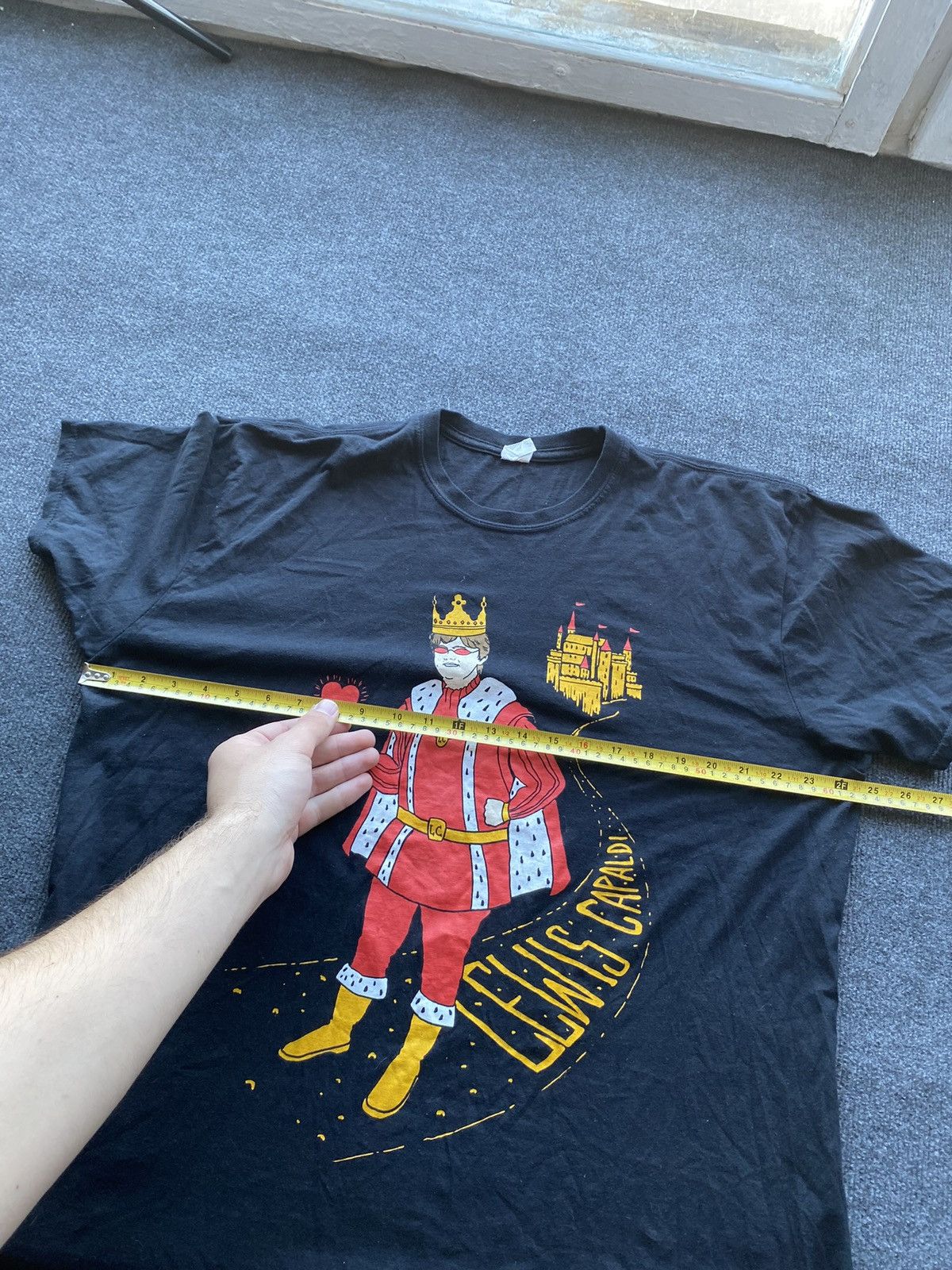 Band Tees 🔥2019 Lewis Capaldi Band Tour rock black faded tee Size US XXL / EU 58 / 5 - 7 Thumbnail