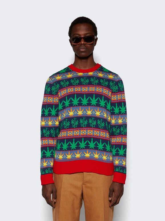 Bode o1mle0226 Marin Jacquard Sweater in Multicolor Size US XL / EU 56 / 4 - 3 Thumbnail