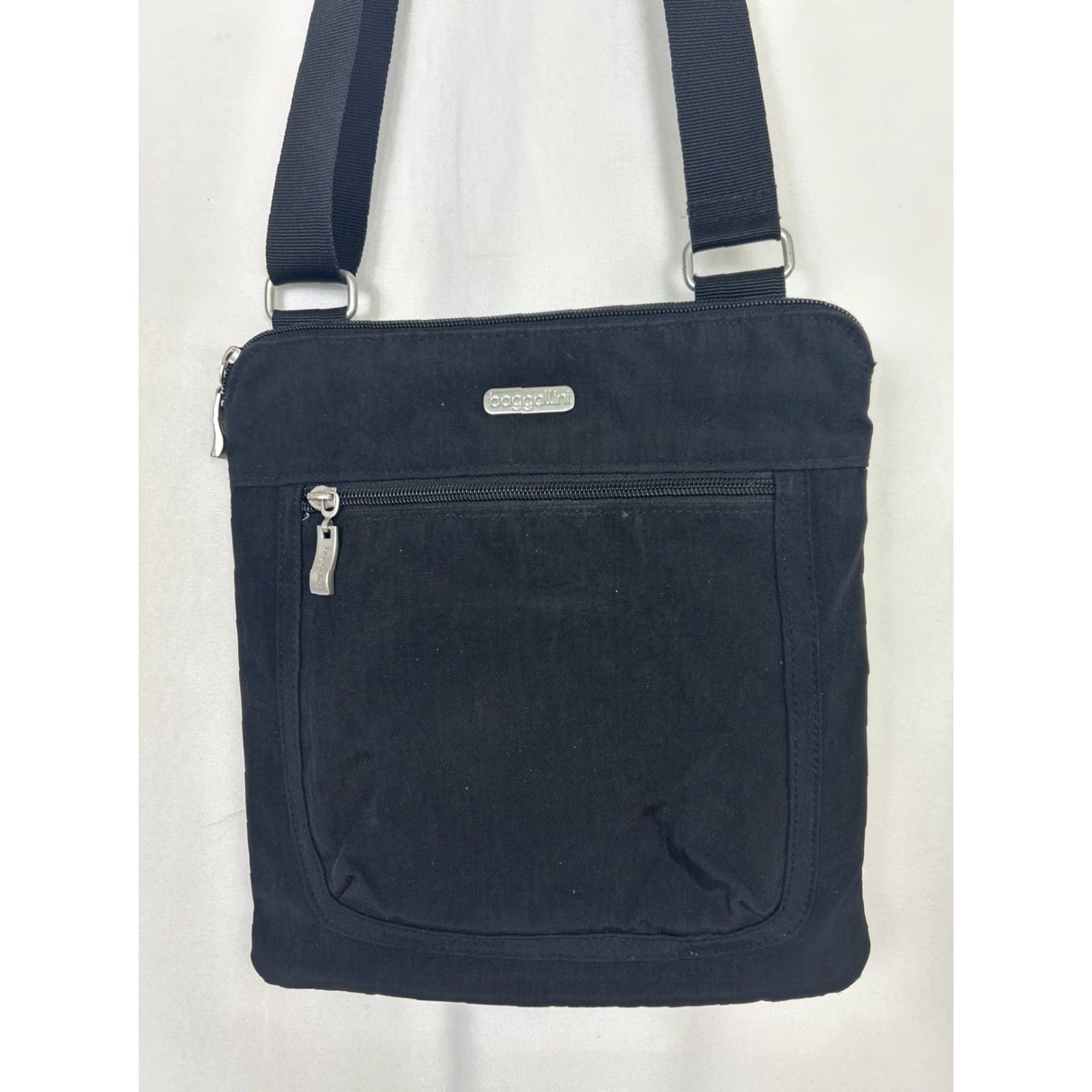 Vintage Baggallini Crossbody Bag Medium Black Nylon Polyester Adjustable Strap Womens Size ONE SIZE - 2 Thumbnail