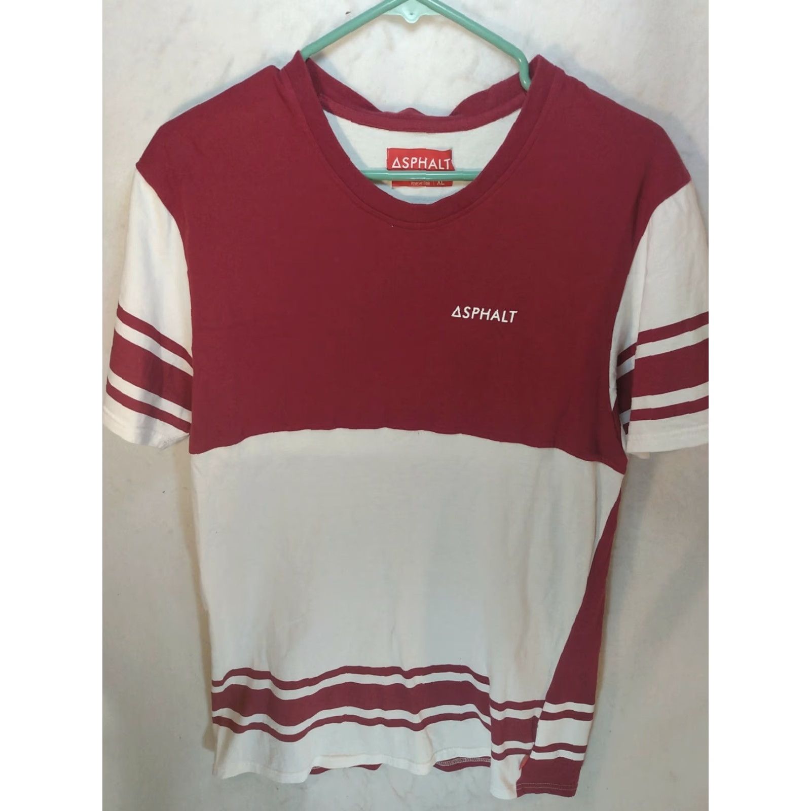 Vintage X L RED & WHITE ASPHALT SS TSHIRT 100% COTTON MEN XL Red White T-Shirt XL 100% Cotton Men Size US XL / EU 56 / 4 - 3 Thumbnail
