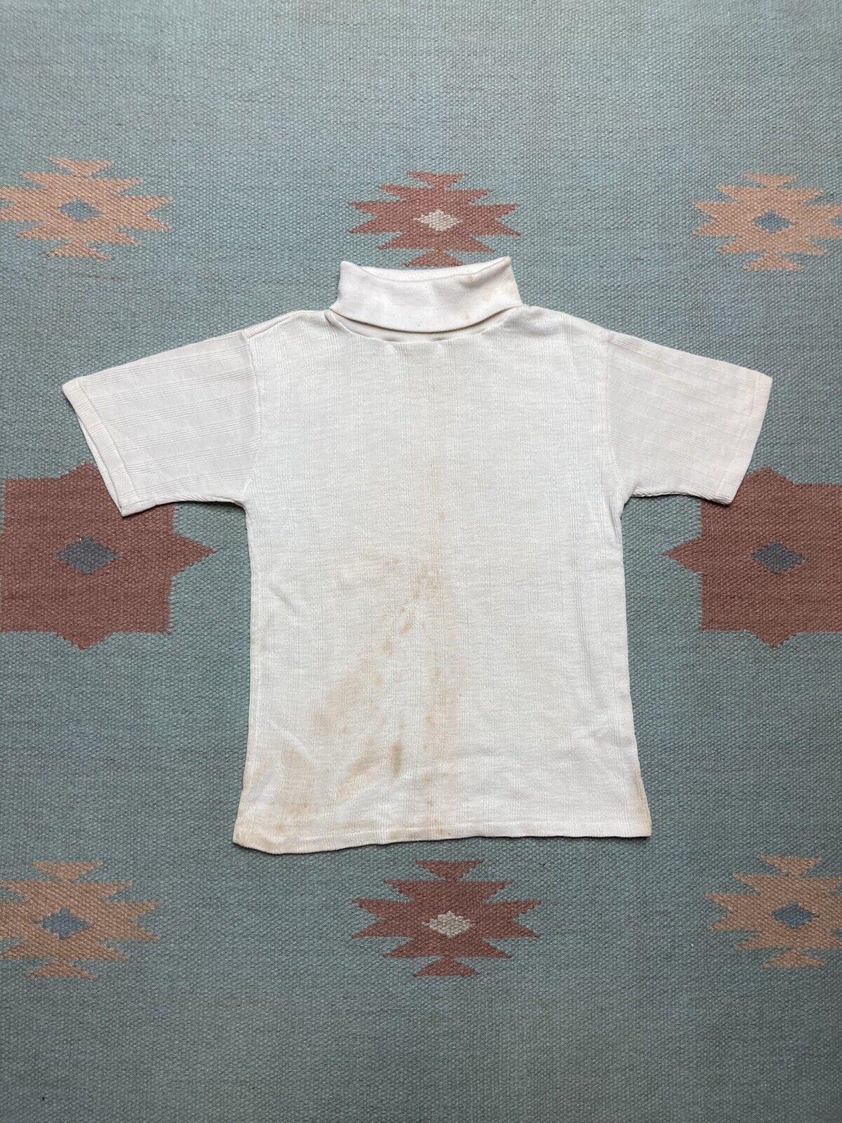 Vintage 70s JCPenney ribbed t shirt blank turtleneck sz 12 baby tee Size XS / US 0-2 / IT 36-38 - 1 Thumbnail