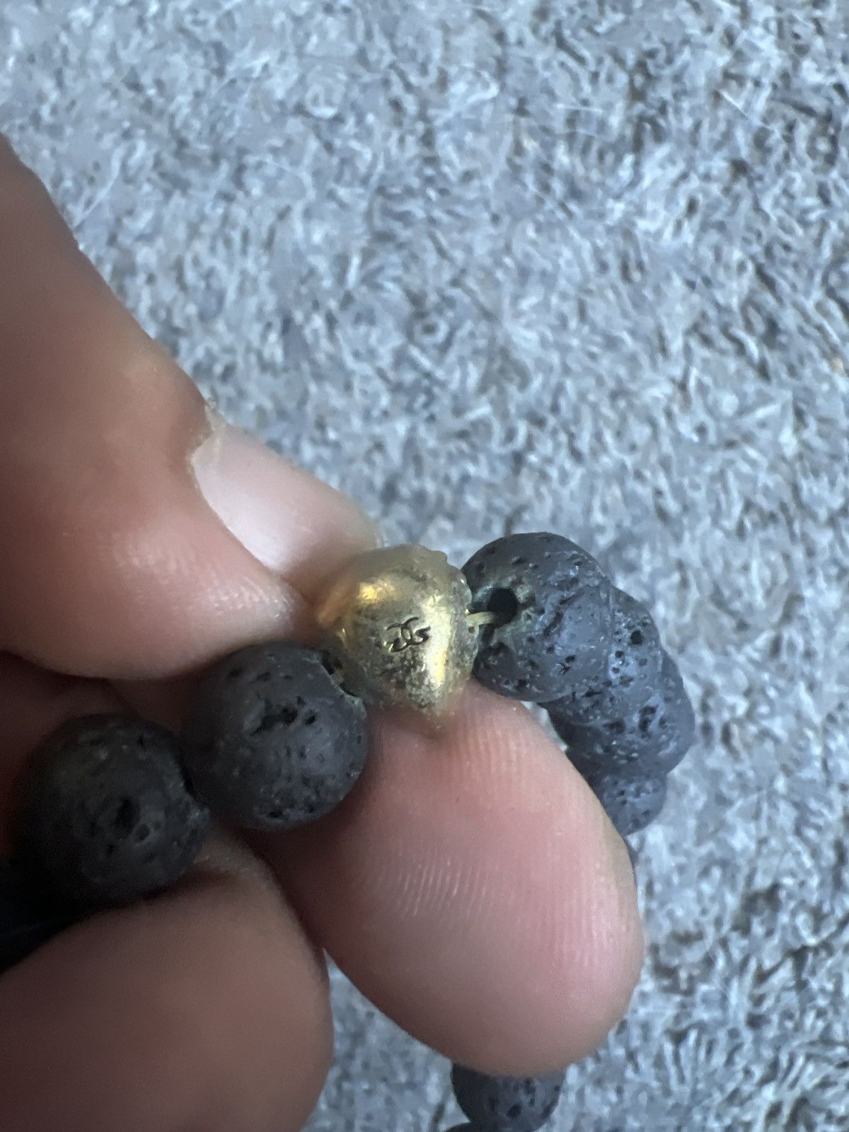 The Gold Gods The Gold Gods Lion Head Lava Stone Beaded Bracelet Size ONE SIZE - 3 Thumbnail