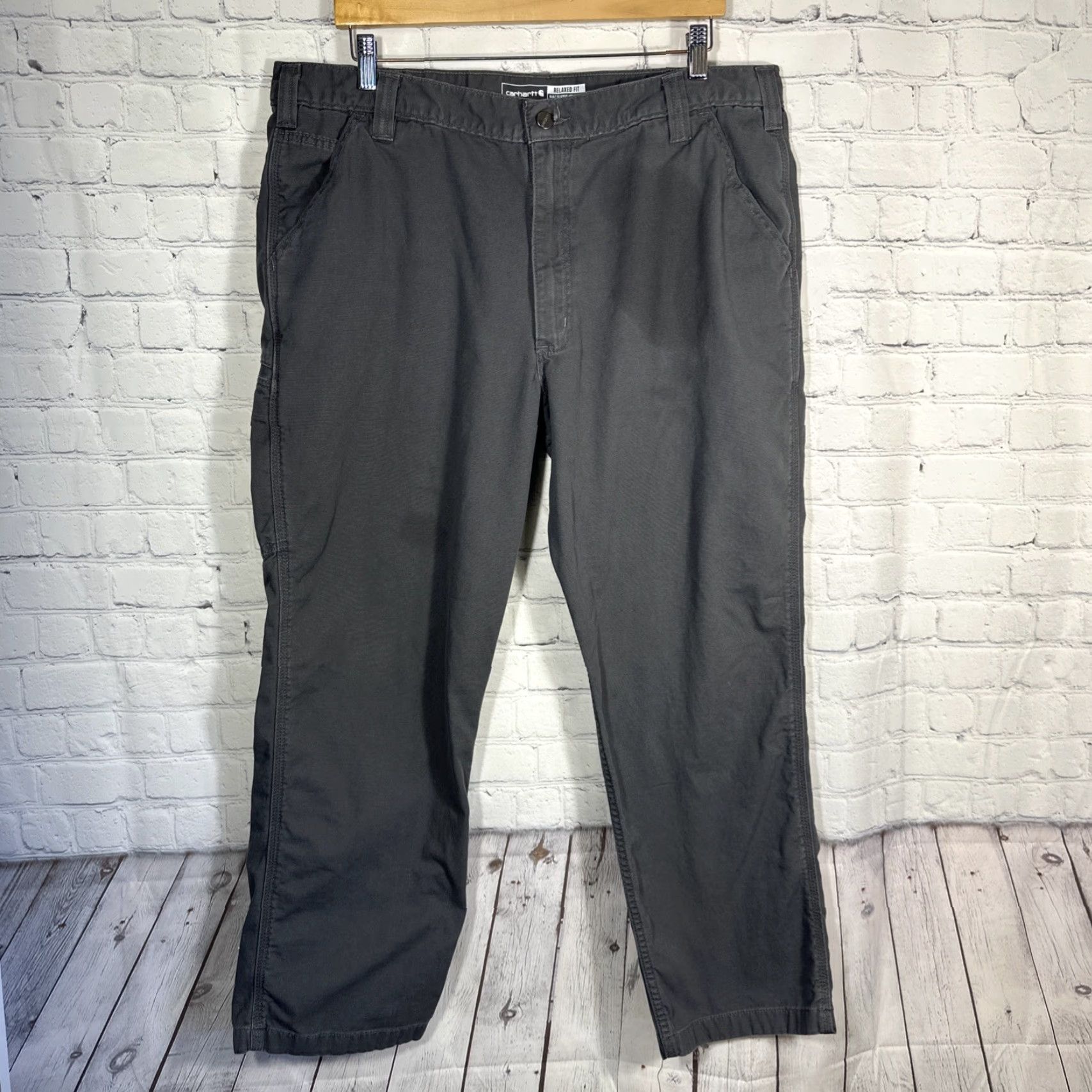 Carhartt Carhartt Men’s Rugged Flex Canvas Work Pants 40x30 Gray Relaxed Fit BN2291-M Size US 40 / EU 56 - 2 Thumbnail