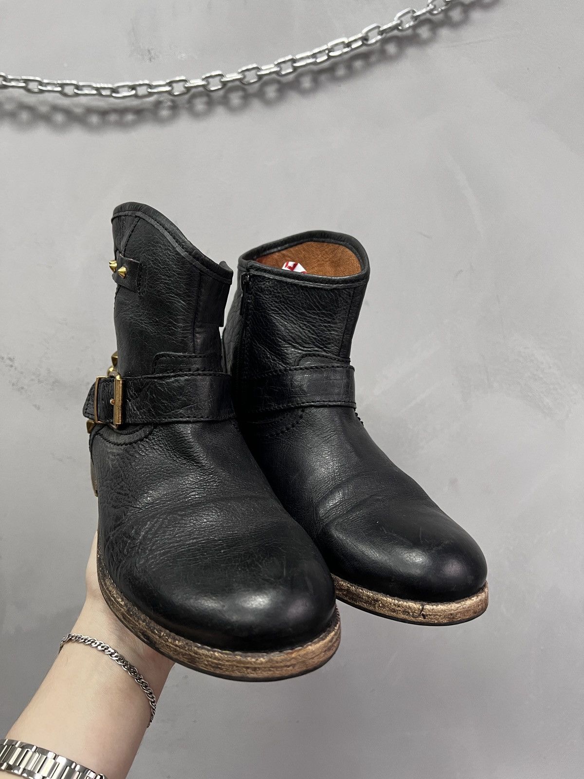 Hedi Slimane Studded Leather Archive Ankle boots studded hype guidi vibe Size US 7.5 / EU 40-41 - 2 Thumbnail