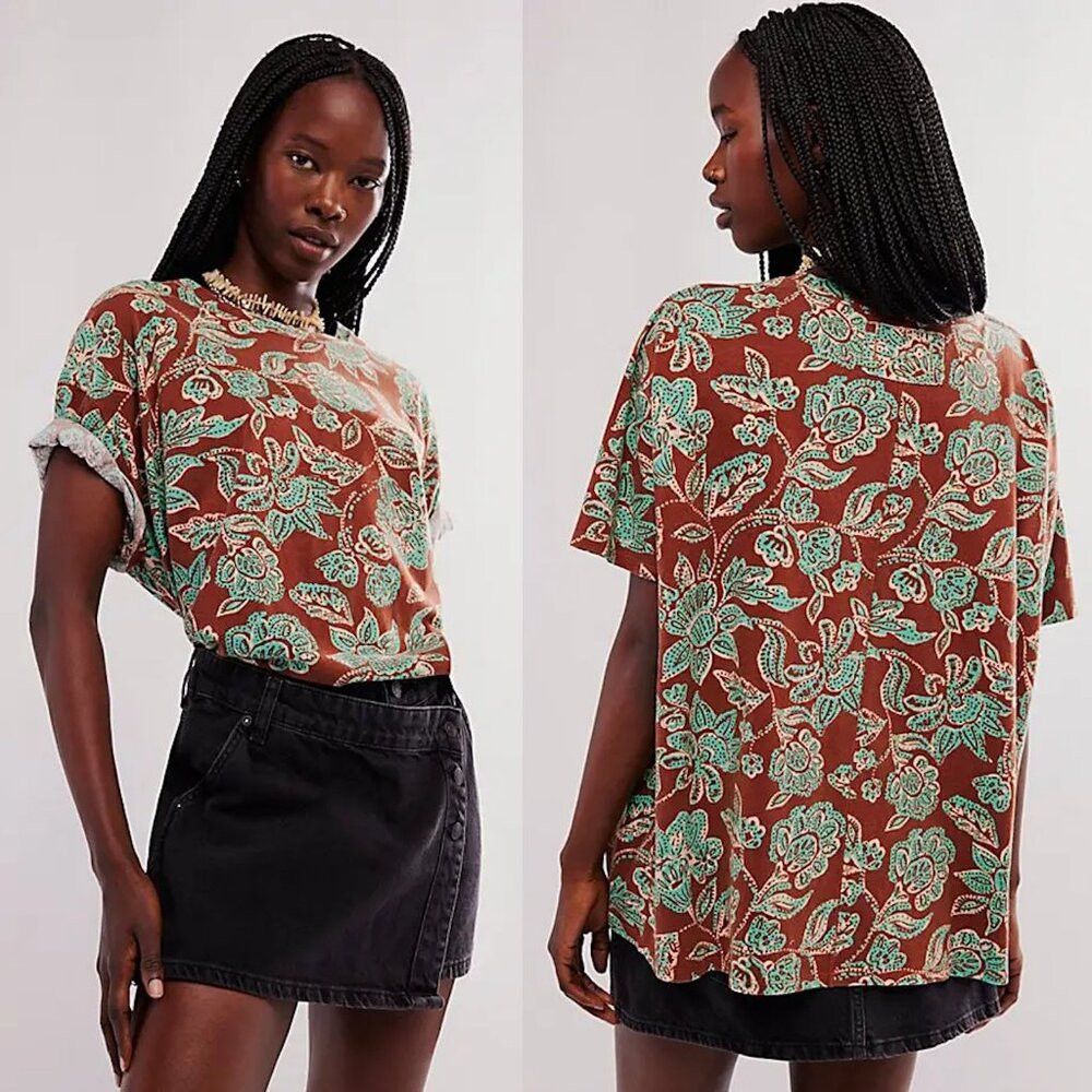Free People New Free People We The Free Nina Printed Tee Size M Size M / US 6-8 / IT 42-44 - 1 Thumbnail