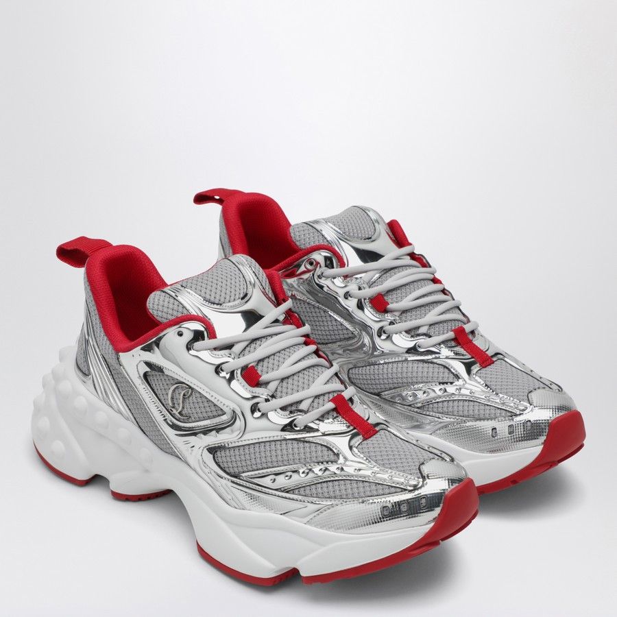 Christian Louboutin o1d2blof0226 Running Sneakers in Silver/Red Size US 11 / EU 44 - 2 Thumbnail