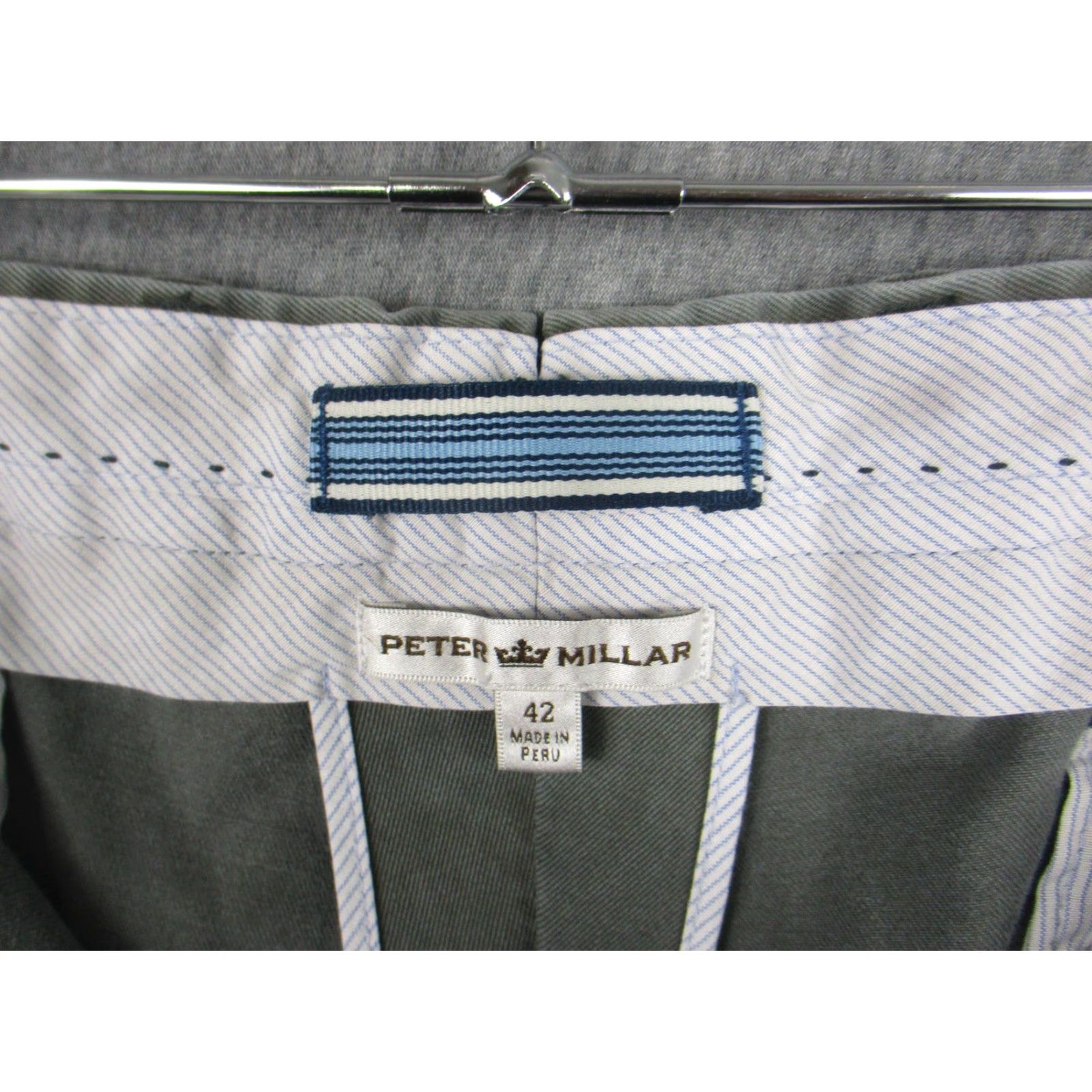 Peter Millar Peter Millar Pants Mens 42x32 Gray Chino Straight Leg Classic Fit Casual Golf Size US 42 / EU 58 - 6 Thumbnail