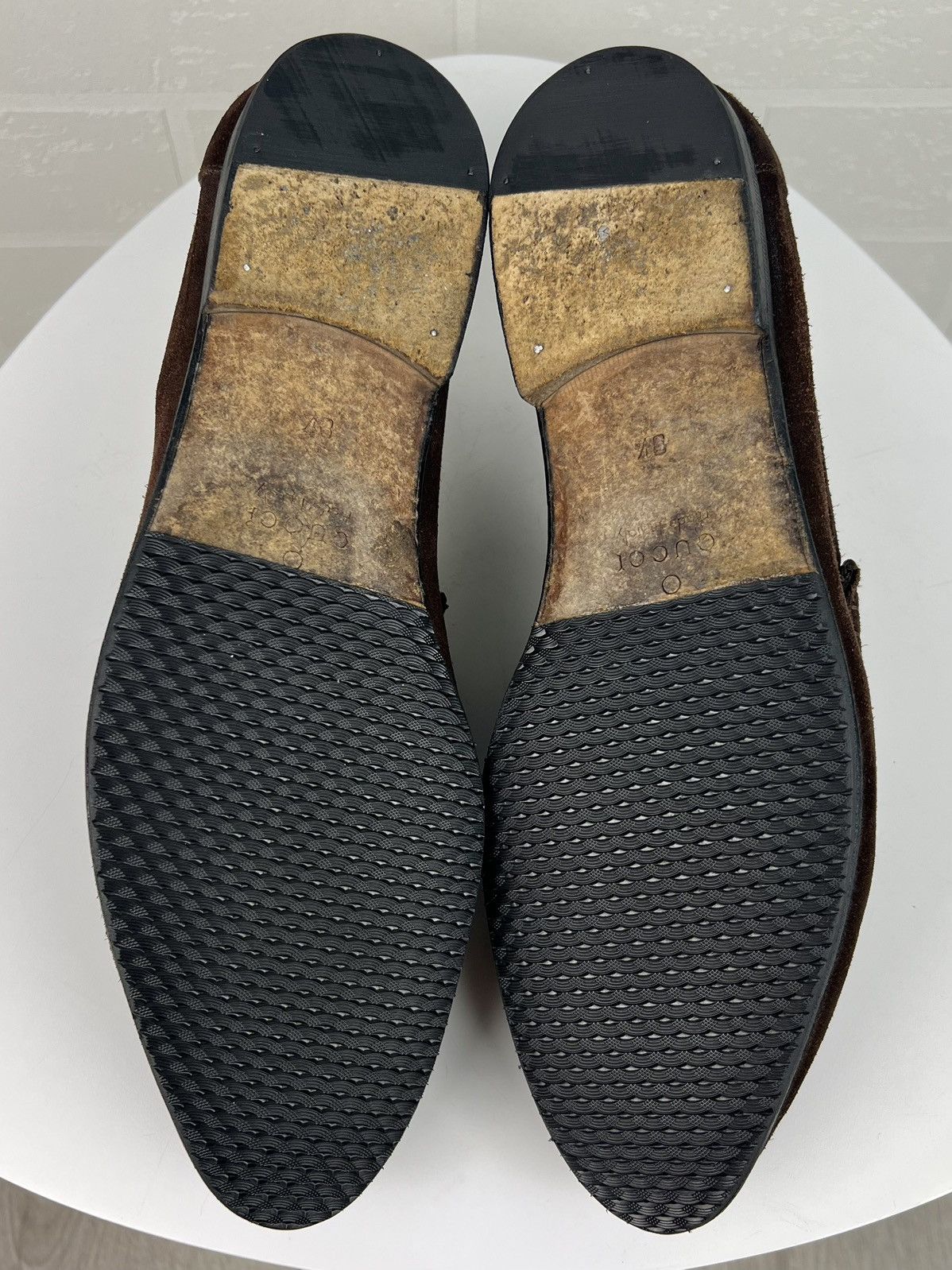 Gucci GUCCI Loafers Suede Shoes HORSEBIT Buckle GG Brown Men's Size US 9 / EU 42 - 12 Thumbnail