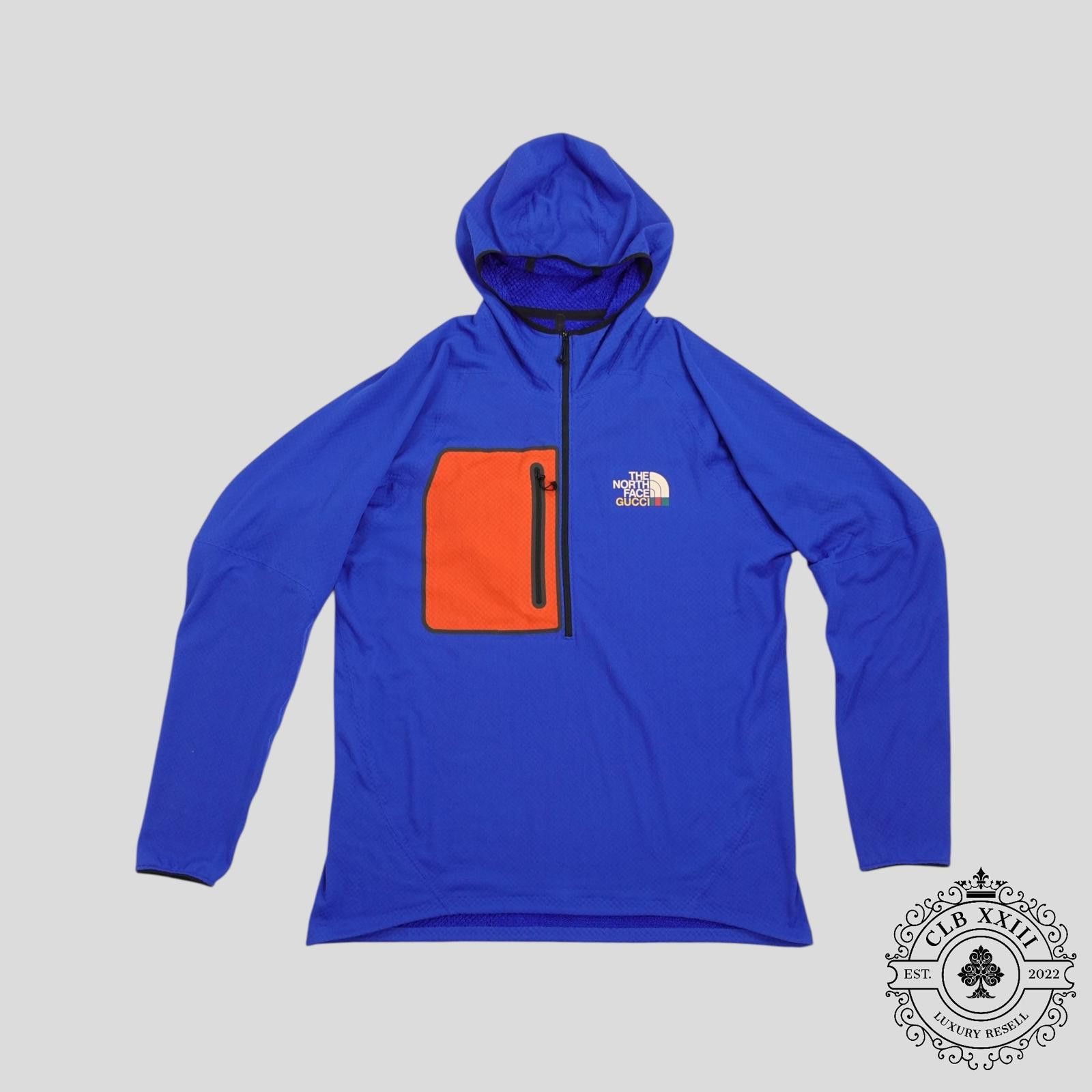 Gucci Gucci X The North Face Half Zip Pullover Hoodie in Blue Size US XL / EU 56 / 4 - 1 Thumbnail