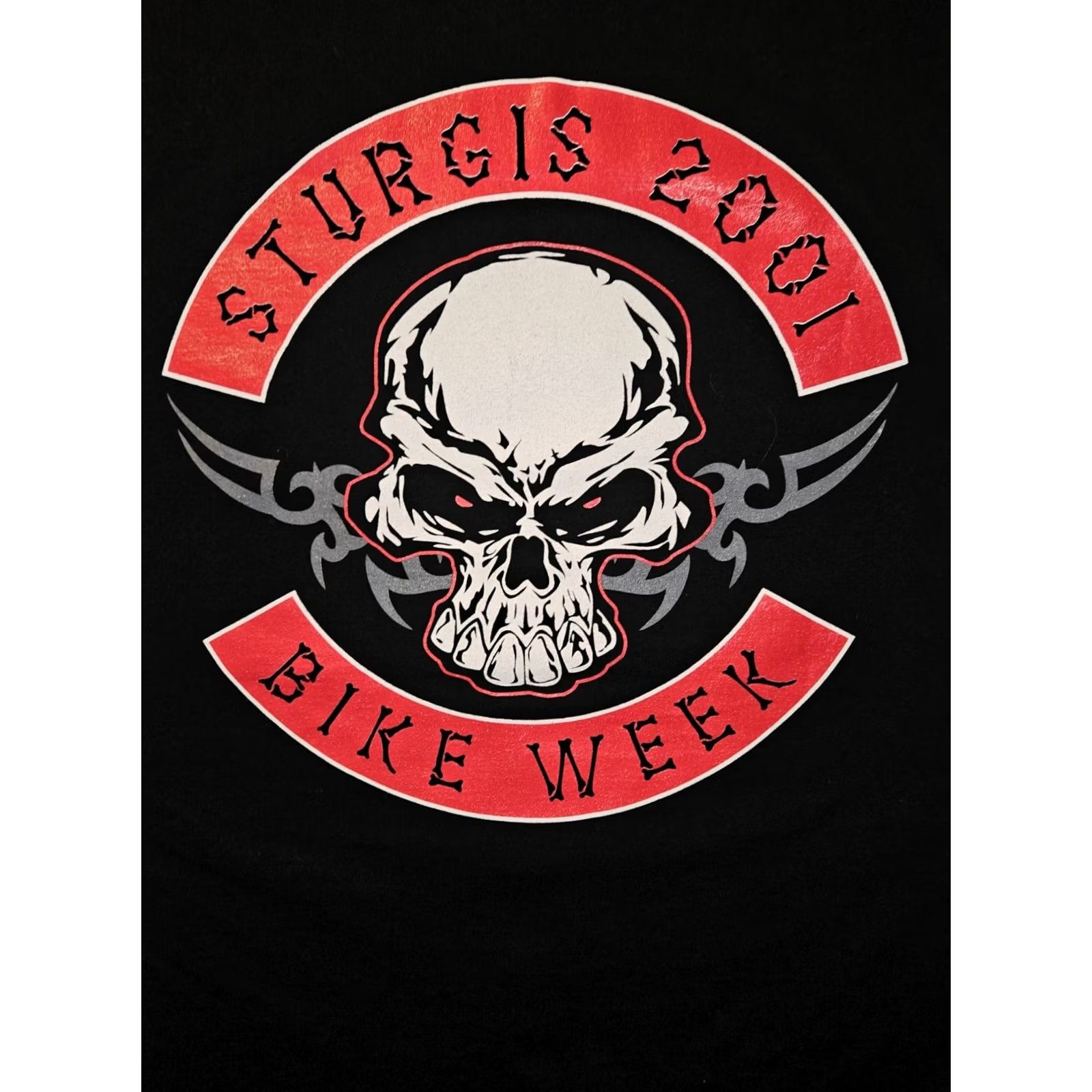 Fruit Of The Loom VINTAGE Sturgis Bike Week 2001 T-Shirt XL Sleeveless Black Biker Motorcycle Shirt Mens XL Black Graphic Print Crew Neck Double-Sided Fruit of the Loom Size US XL / EU 56 / 4 - 7 Thumbnail