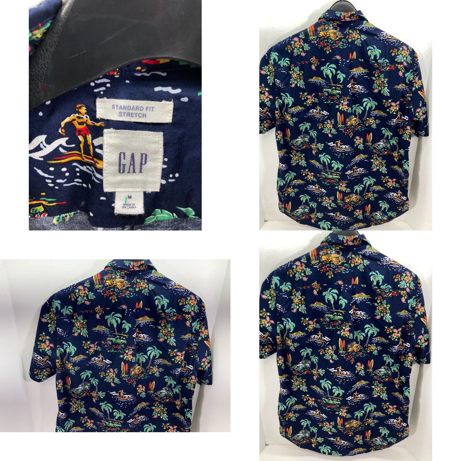 Gap Gap Hawaiian Shirt Mens Medium Blue Palm Tree Graphic Standard Fit Short Sleeve Size US M / EU 48-50 / 2 - 8 Thumbnail