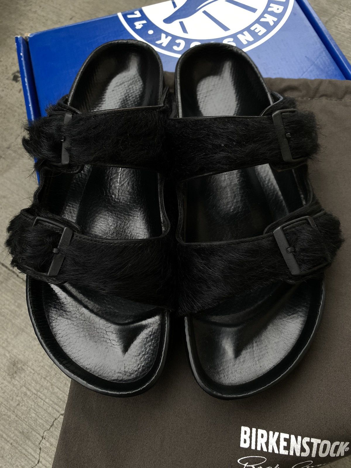Birkenstock × Designer × Rick Owens Rick Owens Birkenstock Fur Sandals Arizona Buckle Pony Hair Size US 11 / EU 44 - 5 Thumbnail