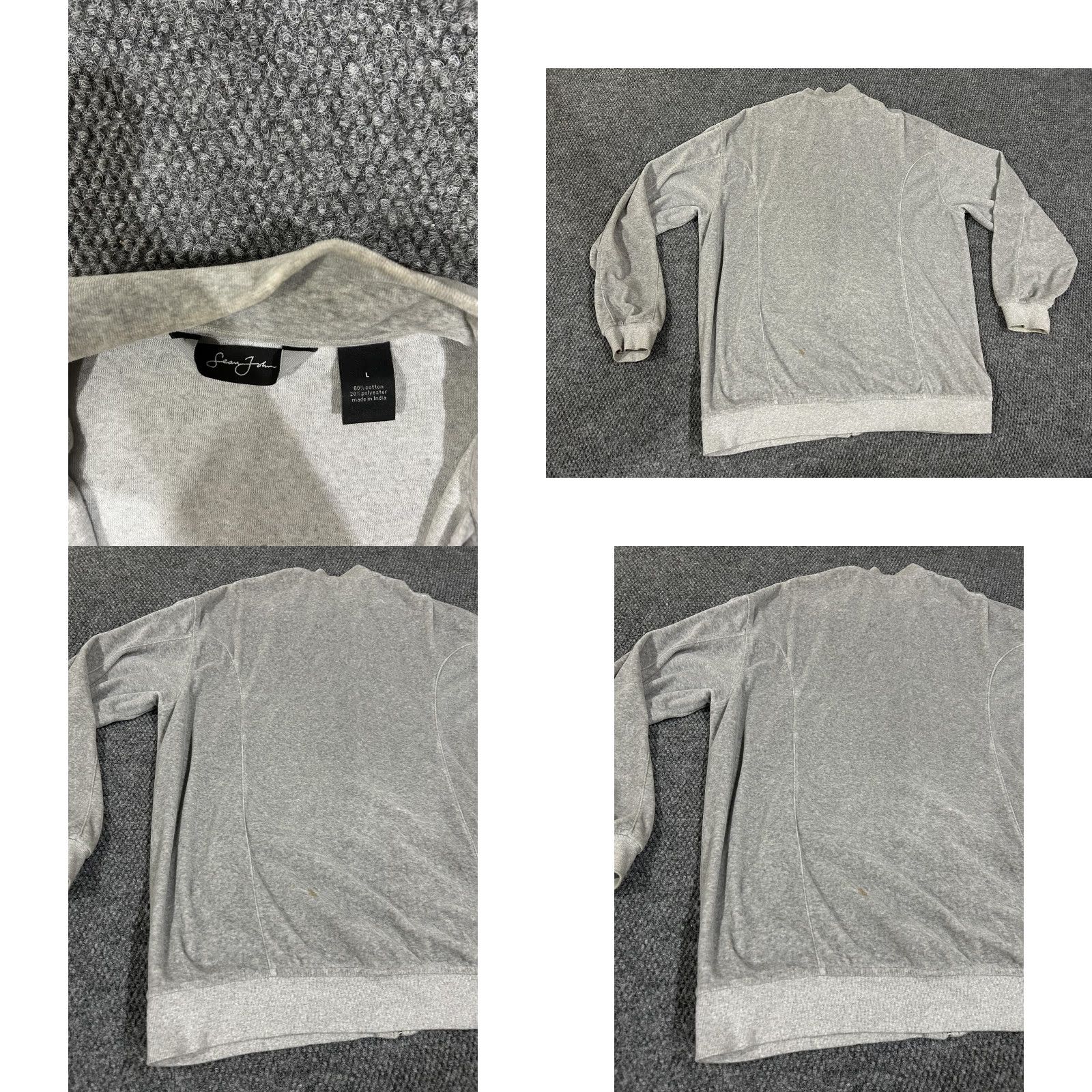 Sean John Sean John Sweatshirt Mens Large Gray Full Zip Track Jacket Pockets Logo Size US L / EU 52-54 / 3 - 8 Thumbnail