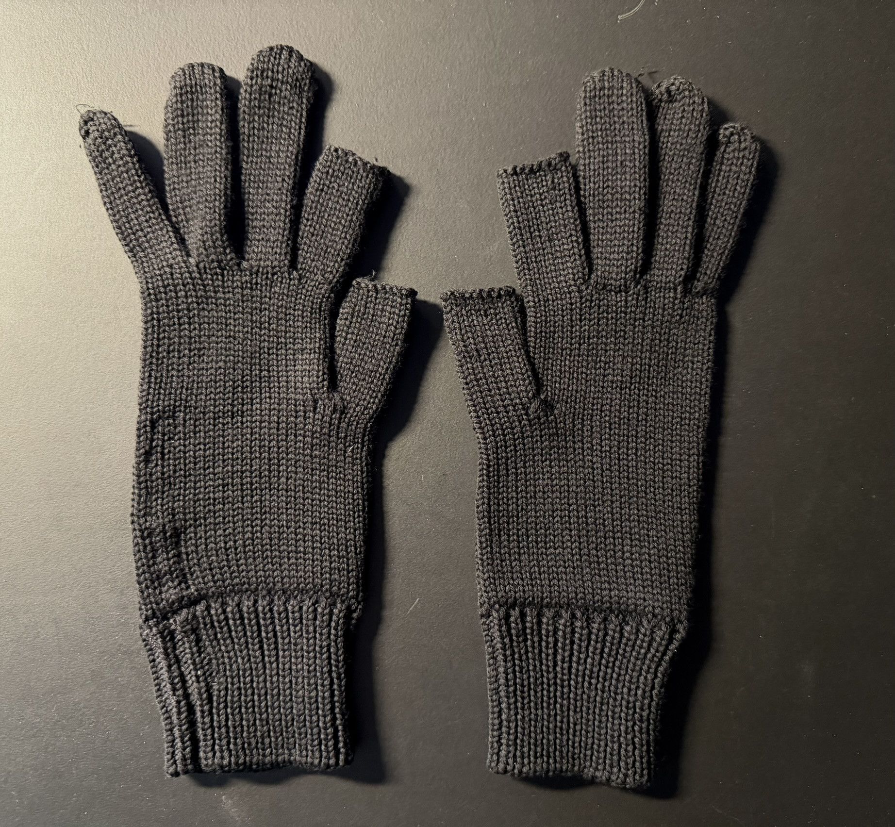 Rick Owens Rick Owens Wool Fingerless Knit Gloves Black OS Size ONE SIZE - 2 Thumbnail