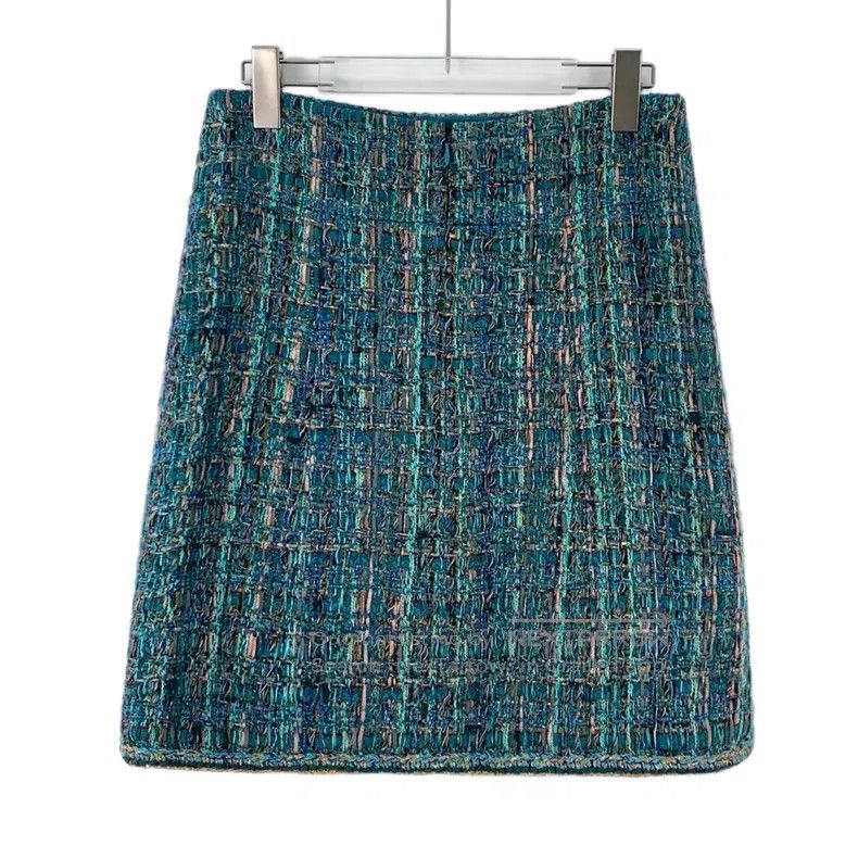 Chanel Chanel Egyptian series dark blue plaid cotton braided twee Size 25" / US 0 / IT 36 - 2 Thumbnail