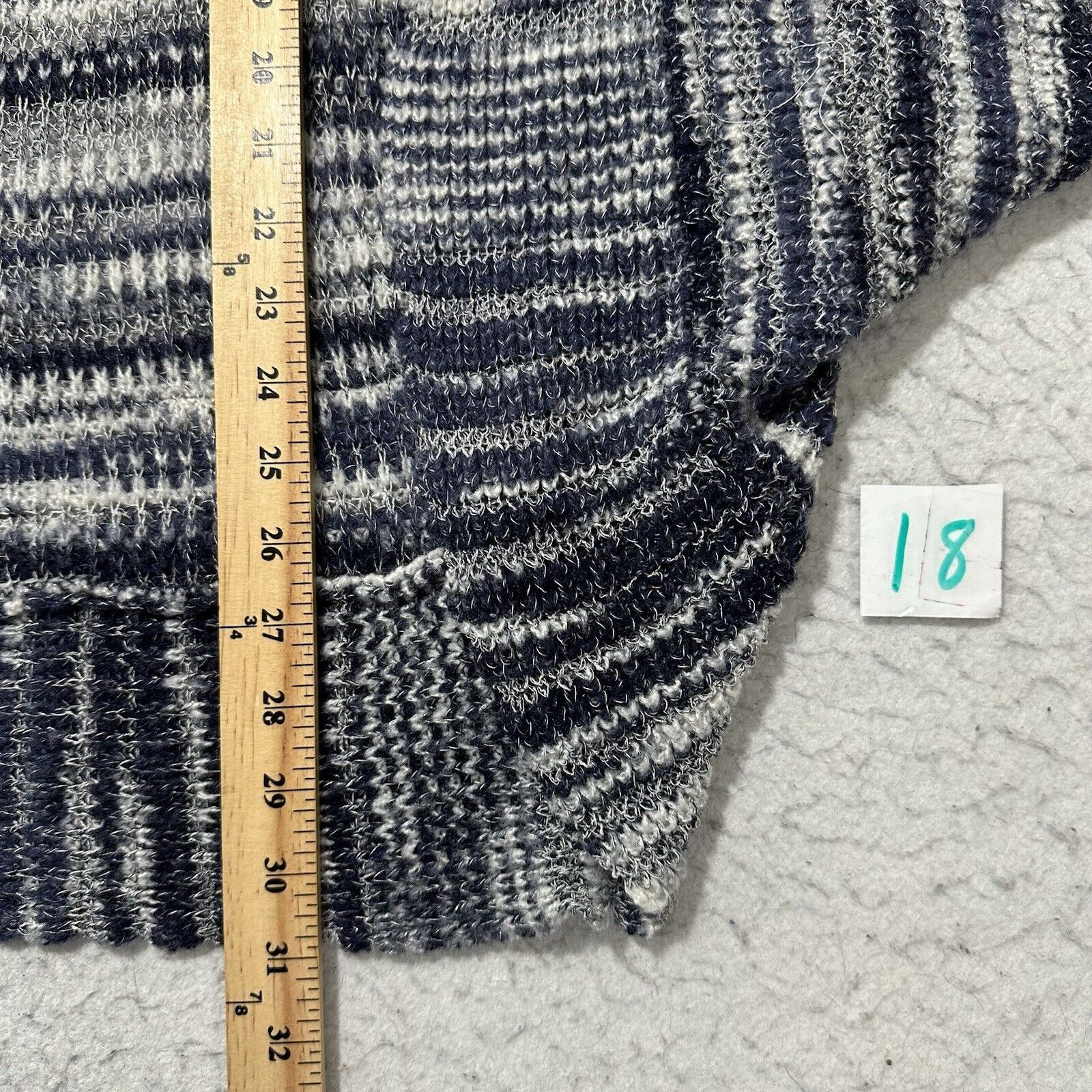 Chicos Chico's Small Short Blue White Stripe Cardigan Sweater Size S / US 4 / IT 40 - 9 Thumbnail