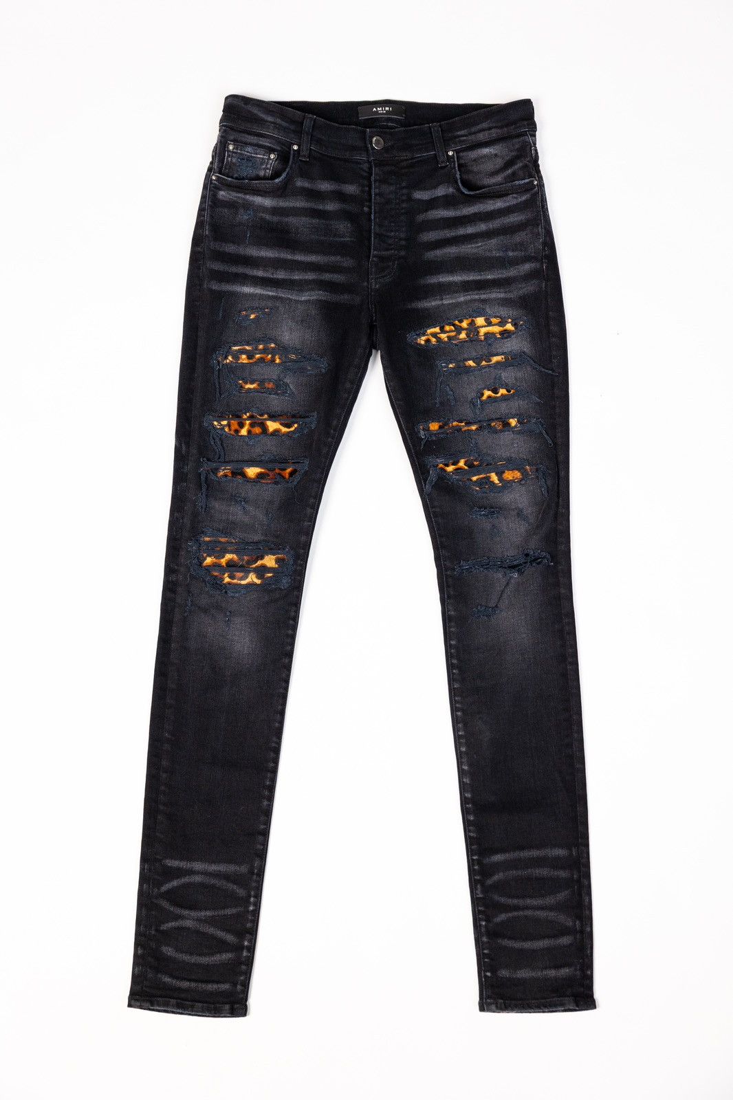 Amiri Amiri Leopard Patch Ripped Denim Size US 33 - 1 Thumbnail