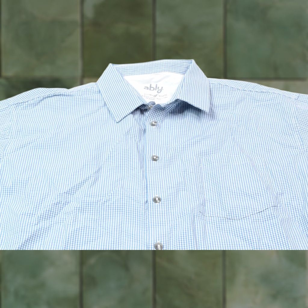 Vintage Ably Filium Activated Shirt Blue White Check Long Sleeve Button-Up XL Mens Size US XL / EU 56 / 4 - 1 Thumbnail