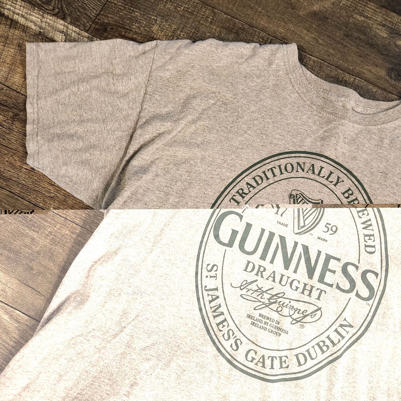Vintage Guinness Draught Beer T Shirt Tee Mens XL Gray Short Sleeve Irish Ireland Brewer Men Shirt Size US XL / EU 56 / 4 - 4 Thumbnail