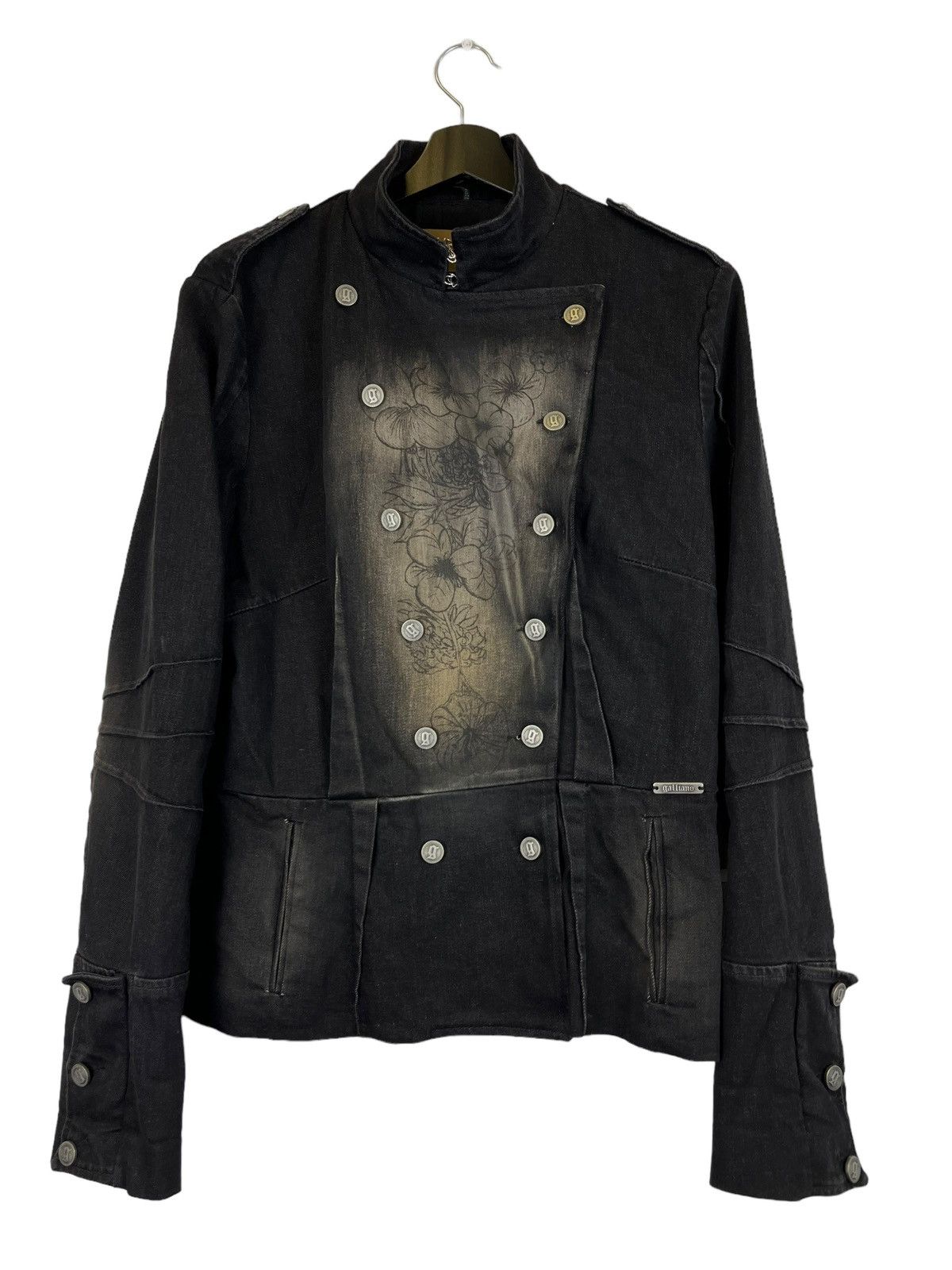 image of Vintage 90's Galliano Premium Denim Jacket in Black, Women's (Size Small)