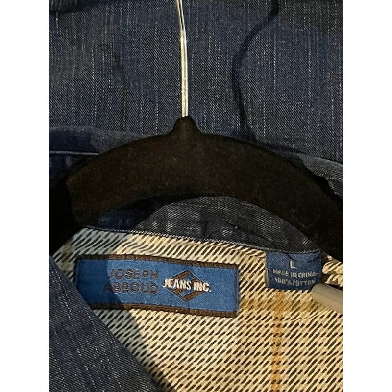 Joseph Abboud VTG Joseph Abboud Shirt Denim Button Down Plaid Cuffs Size L Size US L / EU 52-54 / 3 - 3 Thumbnail