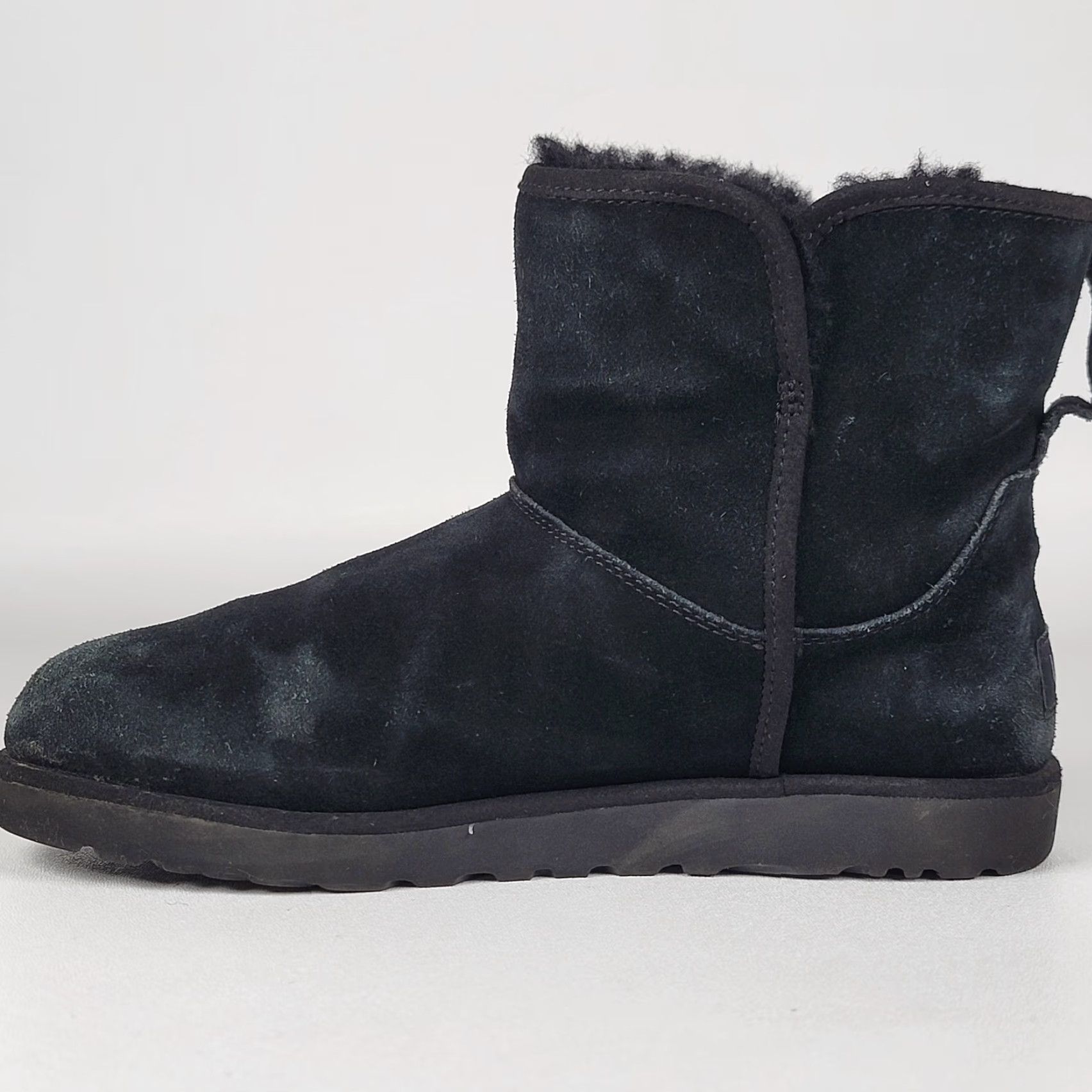 Ugg UGG Cory II Distressed Black Suede Women's Size 7 Boots Flat Heel Round Toe Casual Travel Shearling Lined Cushioned Comfort Snug Suede Upper Size US 5 / IT 35 - 4 Thumbnail