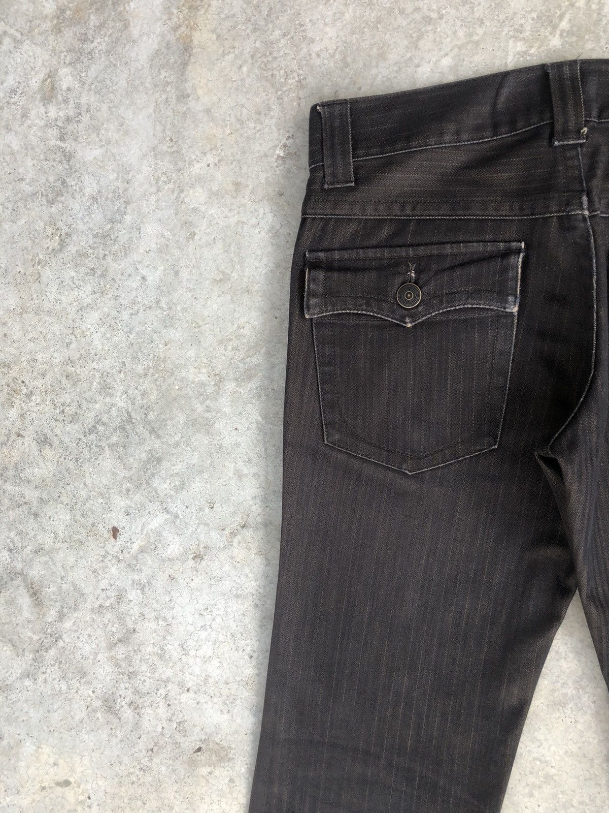 Melrose Japanese Melrose Flared Jeans Hickory Stripe Distressed Size US 31 - 9 Thumbnail