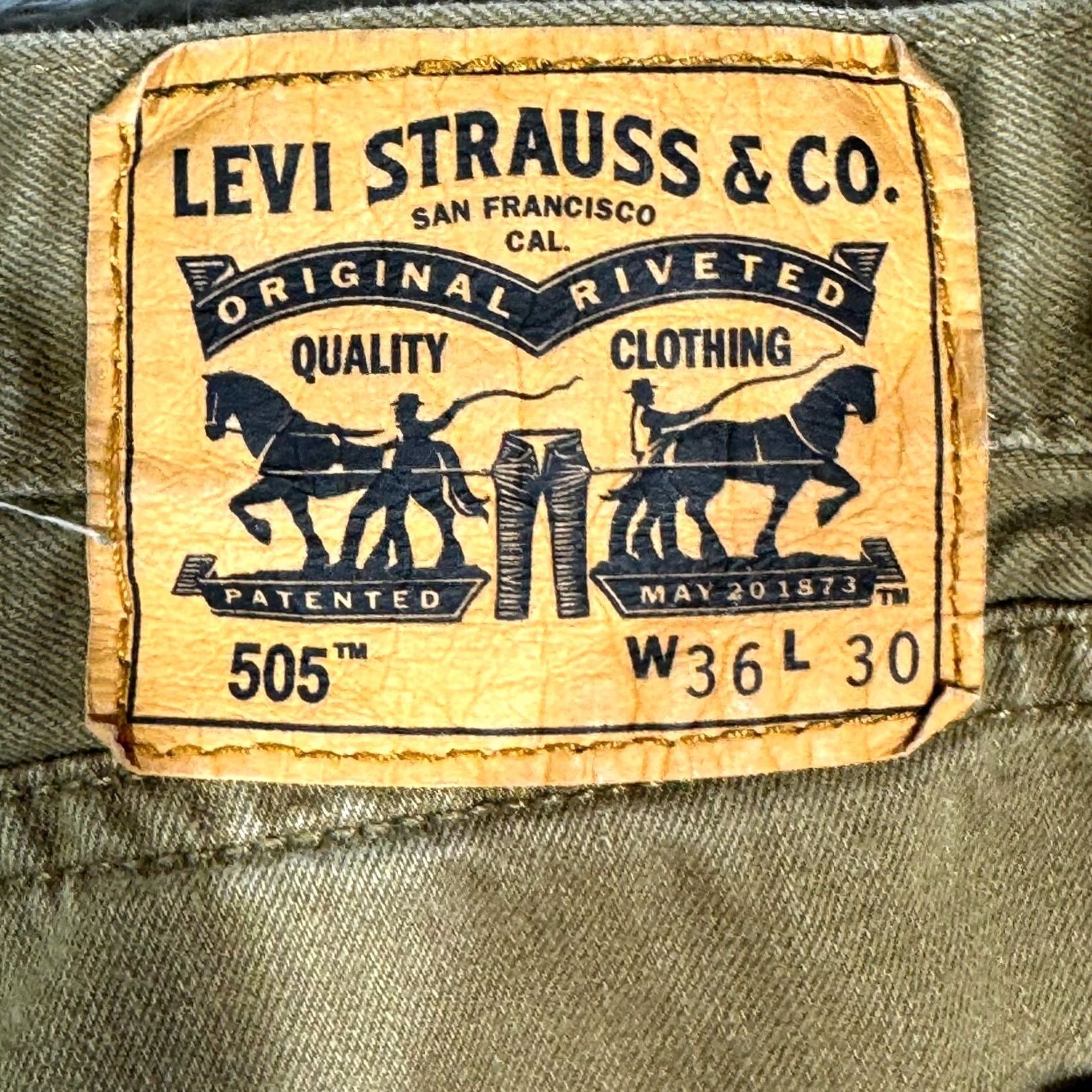 Levi's Levi’s 505 Men’s Jeans 36 x 30 Brown Regular Fit Straight Zip Fly Pants Size US 36 / EU 52 - 4 Thumbnail