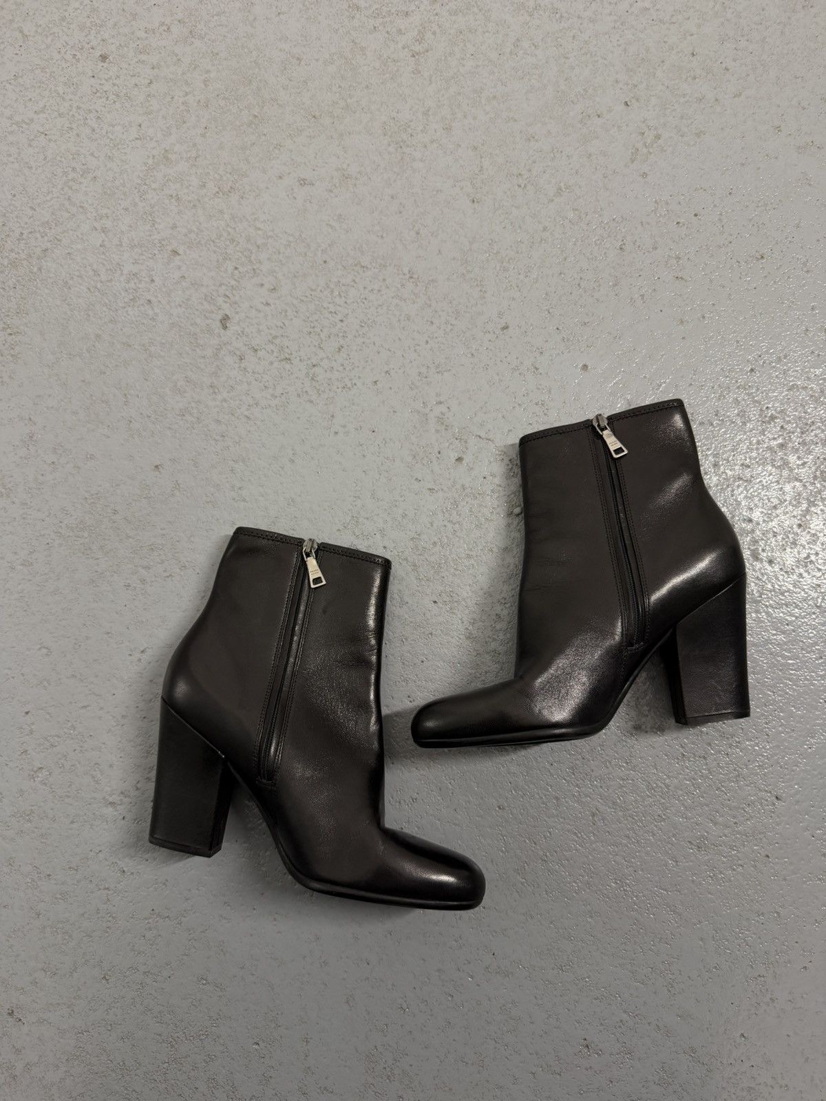 Prada Vintage 00s Prada Ankle Leather Heel Boots Size US 7.5 / IT 37.5 - 5 Thumbnail