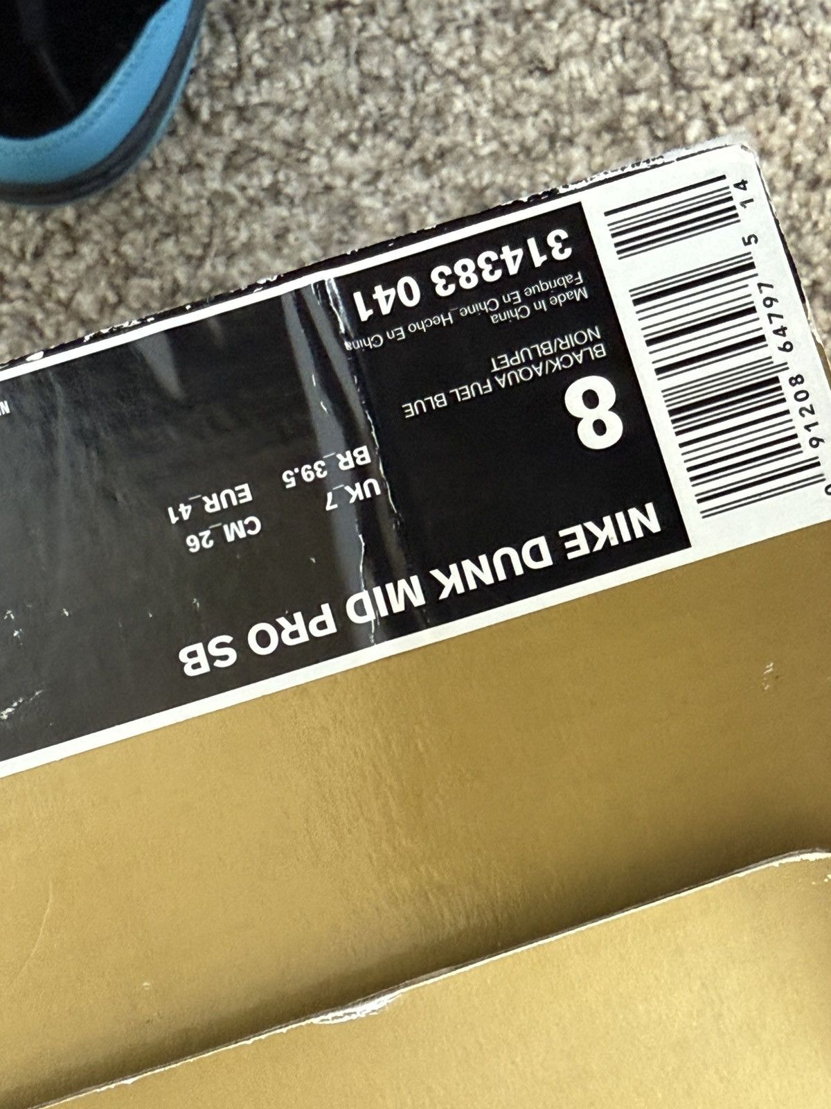 Nike Dunk Mid Pro SB Black | Aqua Fuel Blue Size US 8 / EU 41 - 11 Thumbnail