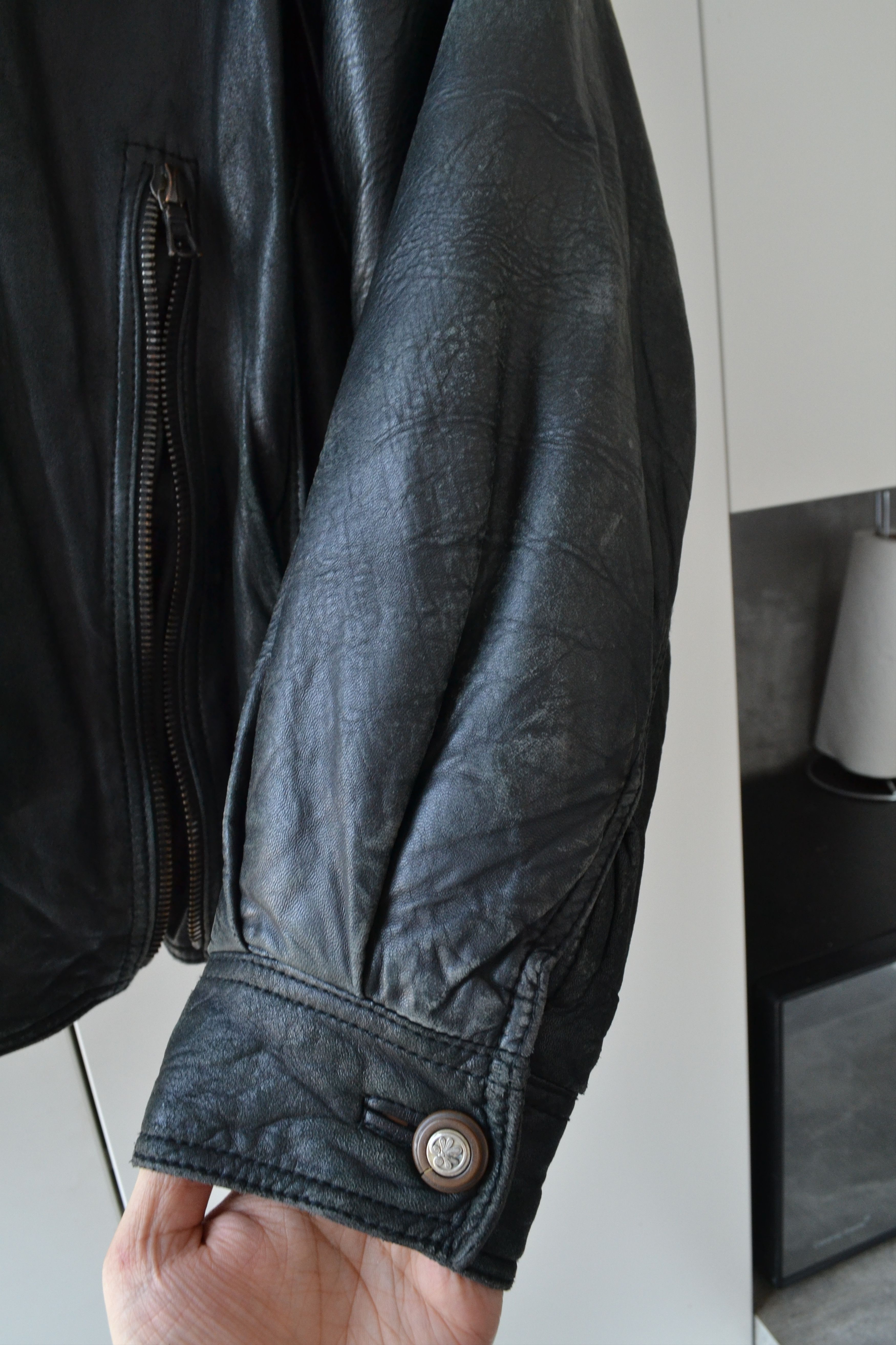 Ruffo Research RUFFO Leather Jacket Black Bomber Vintage 90s RAF SIMONS Size US M / EU 48-50 / 2 - 15 Thumbnail