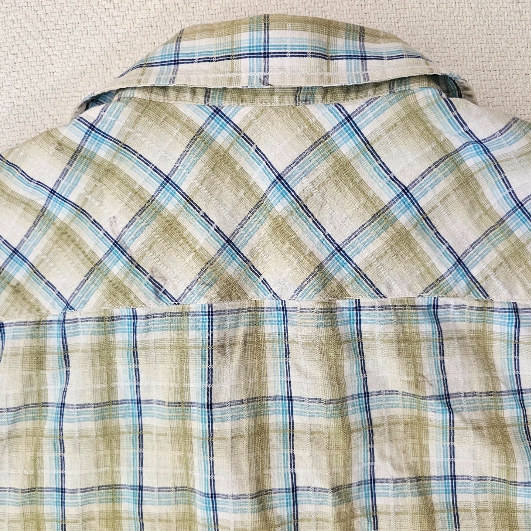 Vintage J. Campbell Button-Up Men's Shirt 2XL Plaid Green Short Sleeve Pocket Casual Size US XXL / EU 58 / 5 - 8 Thumbnail