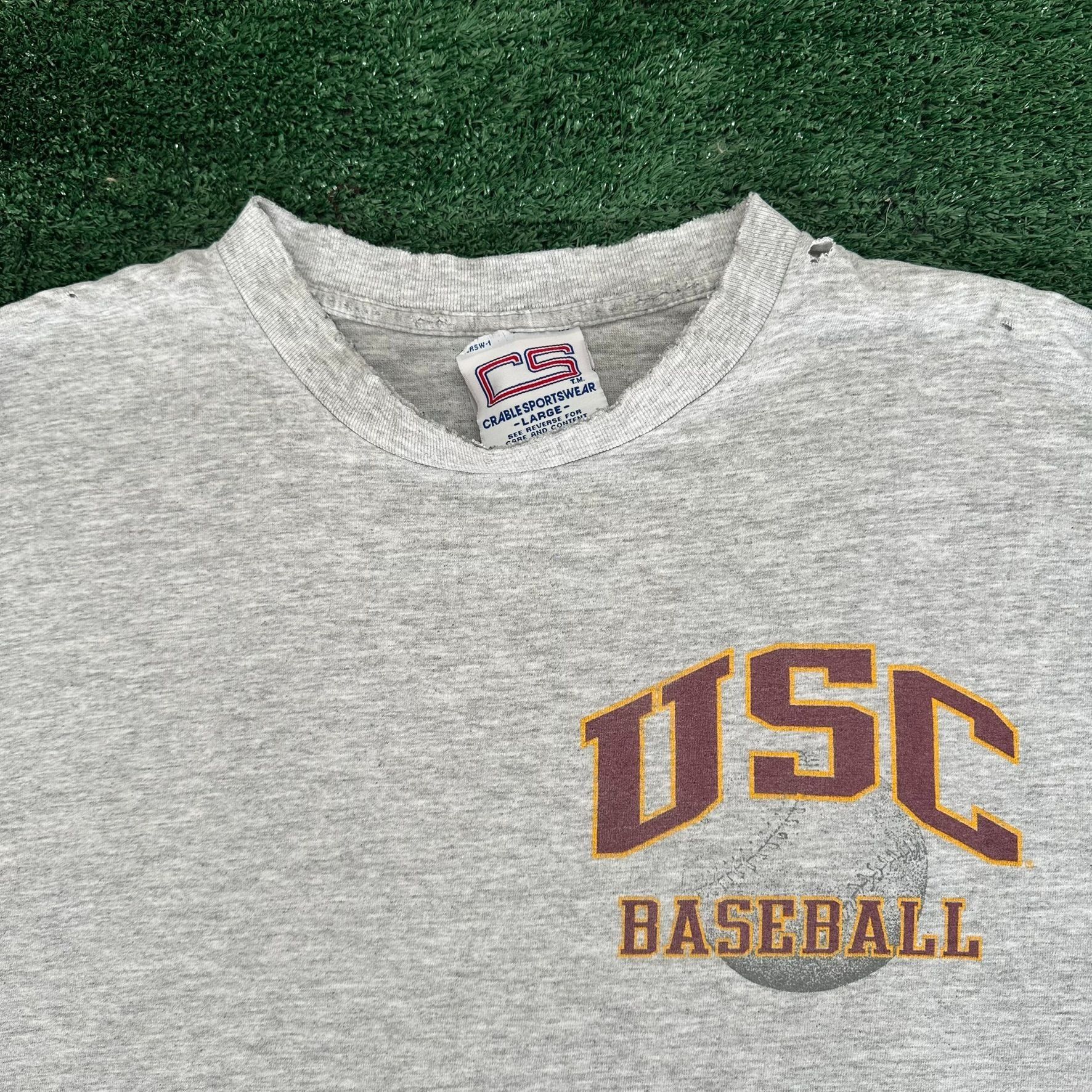 Vintage Vintage 90s USC Trojans Baseball T-Shirt Gray Single Stitch Size US L / EU 52-54 / 3 - 5 Thumbnail