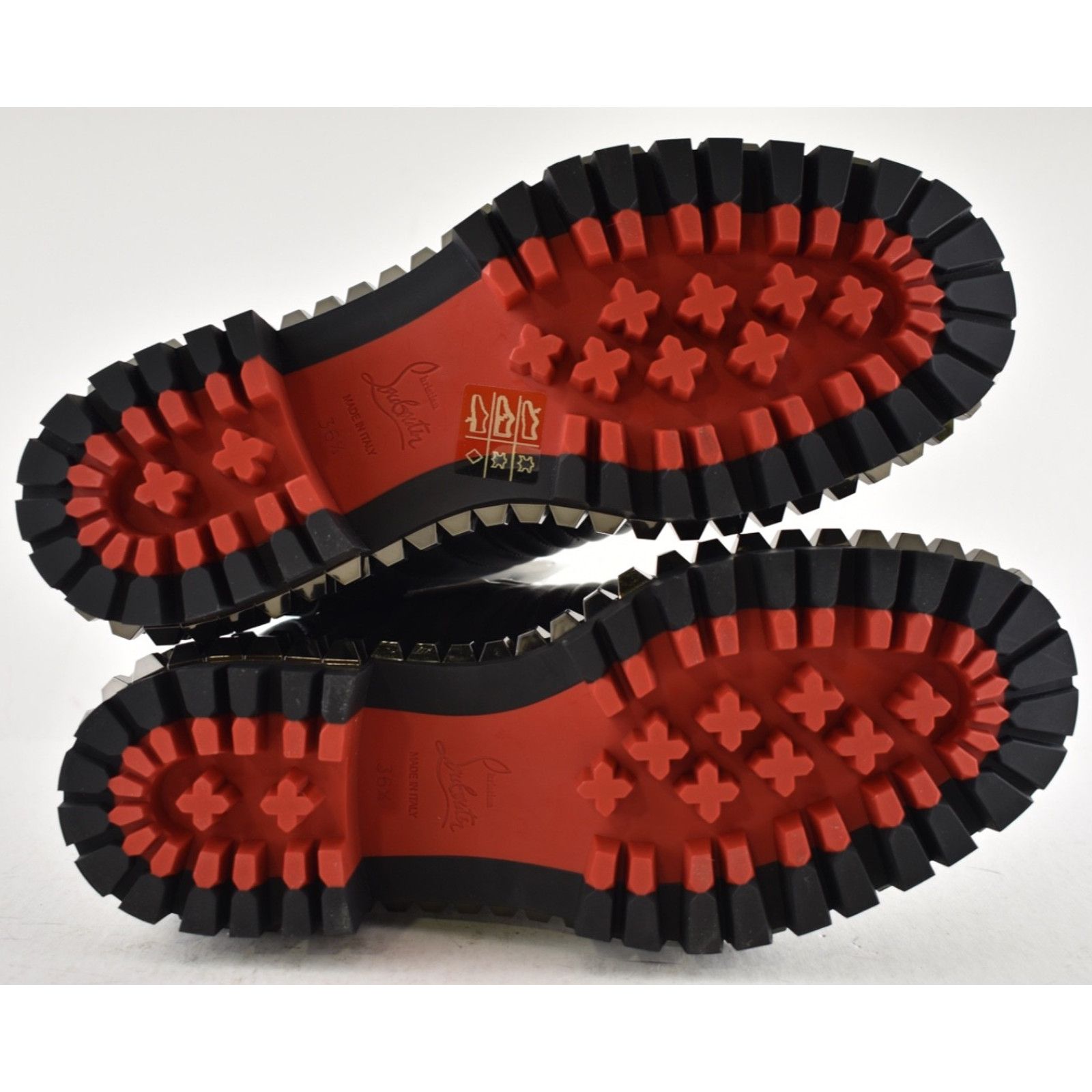 Christian Louboutin Christian Louboutin Yetota Flat Calf Leather Black Spike Size US 6.5 / IT 36.5 - 11 Thumbnail