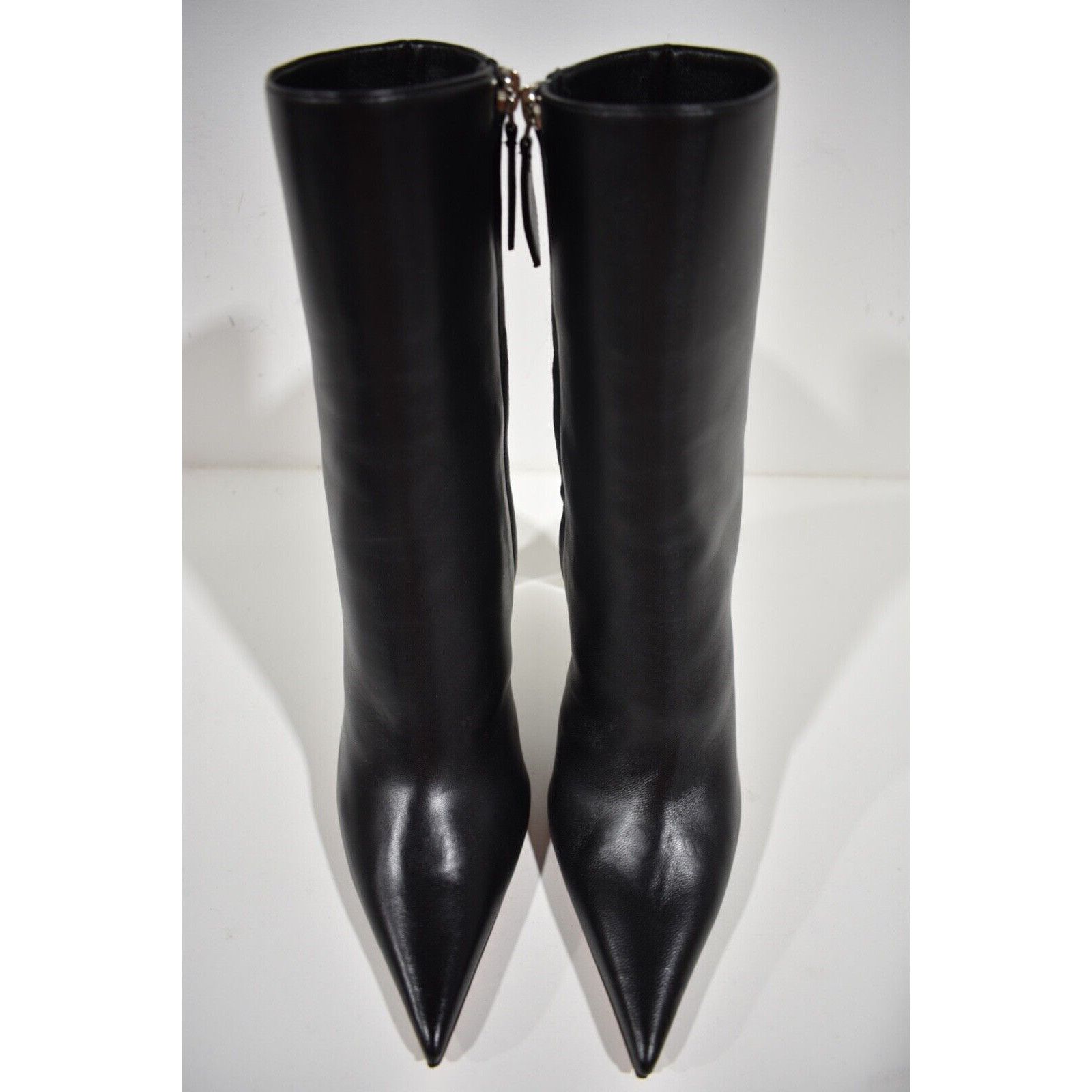 Amina Muaddi Amina Muaddi Pernille Half Glass Black Leather Clear Wedge Size US 8.5 / IT 38.5 - 8 Thumbnail