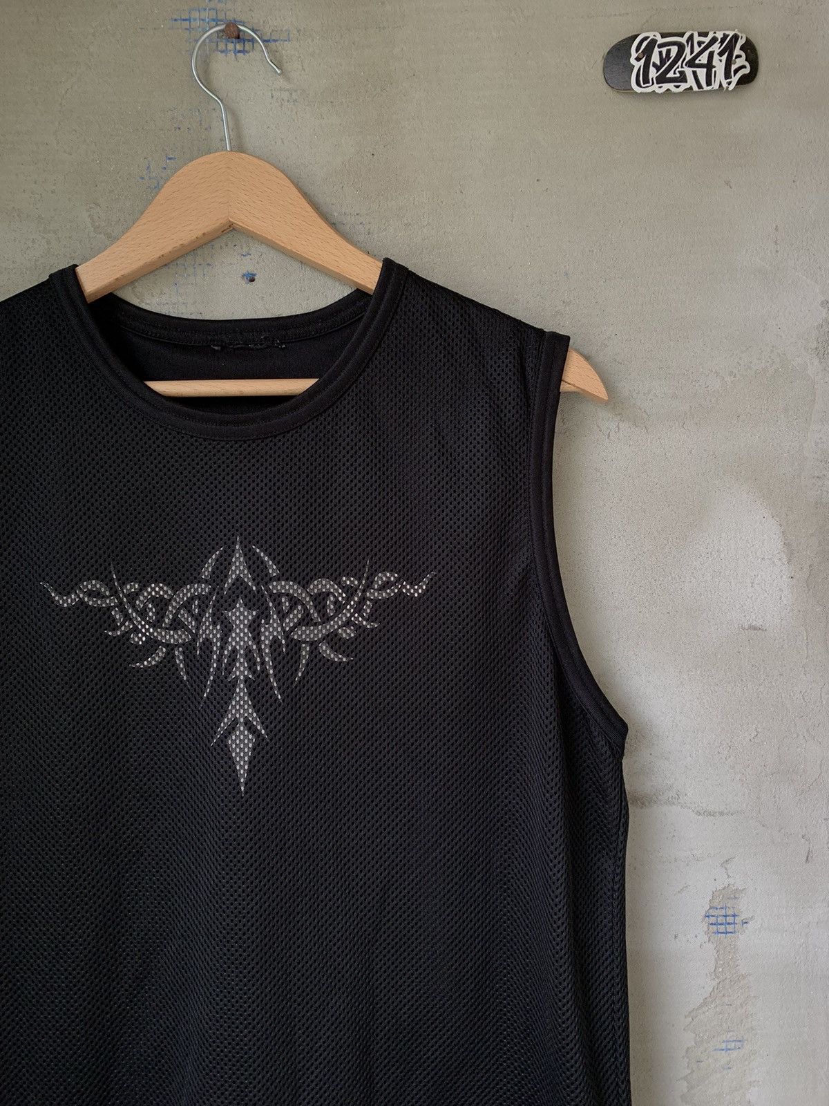 Other Vintage Tribal Black Flames Avant-Garde Y2K Tanktop Black Size US M / EU 48-50 / 2 - 2 Thumbnail