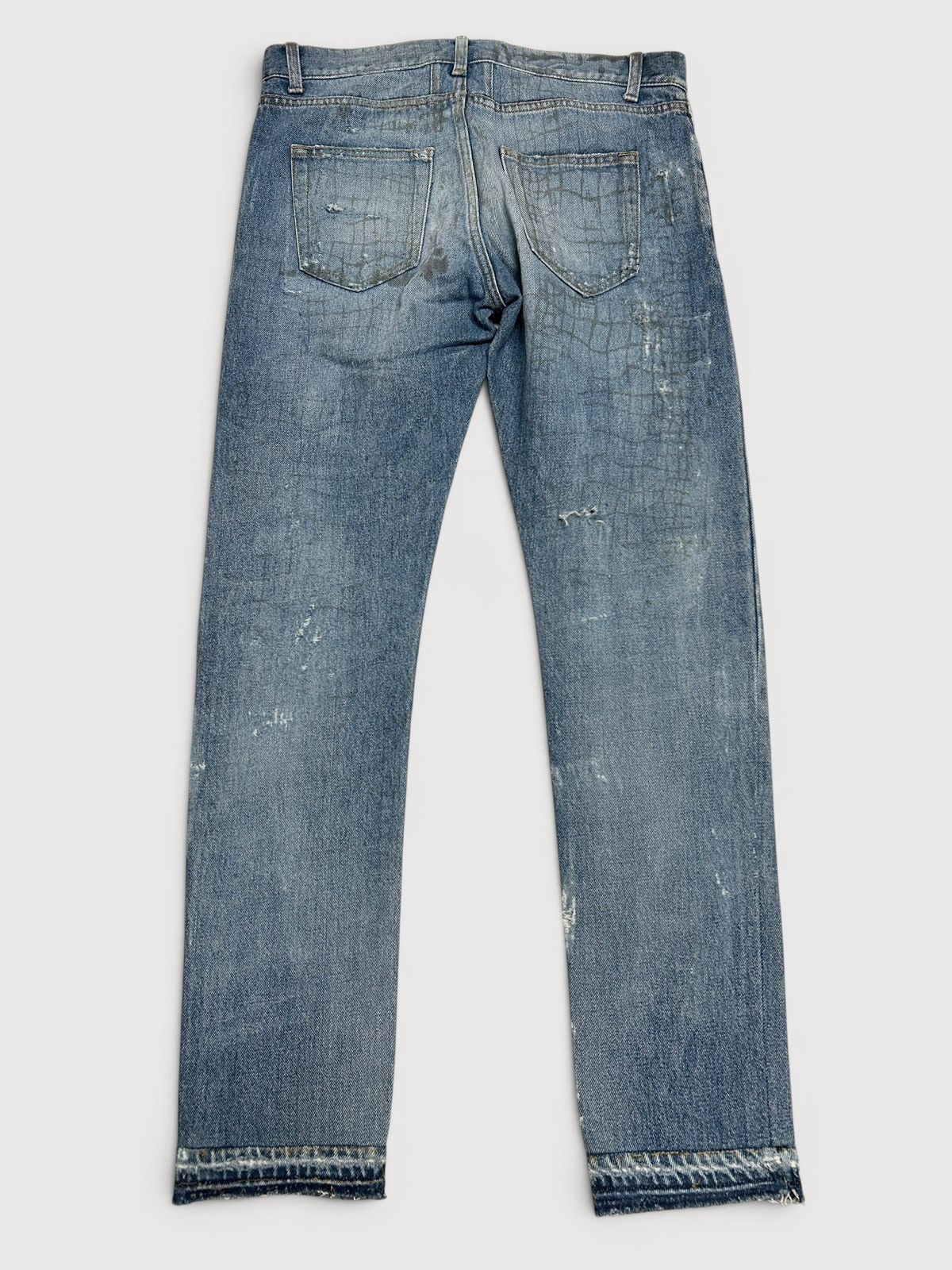 Saint Laurent Paris 2016 Repaired Croc Print Denim Size US 30 / EU 46 - 2 Thumbnail