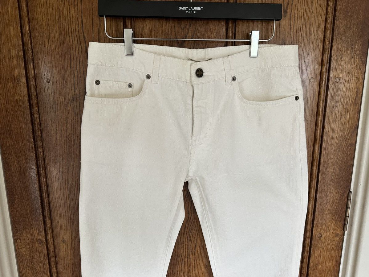 Saint Laurent Paris FW16 Saint Laurent knee slit ripped white jeans Hedi slimane Size US 32 / EU 48 - 2 Thumbnail