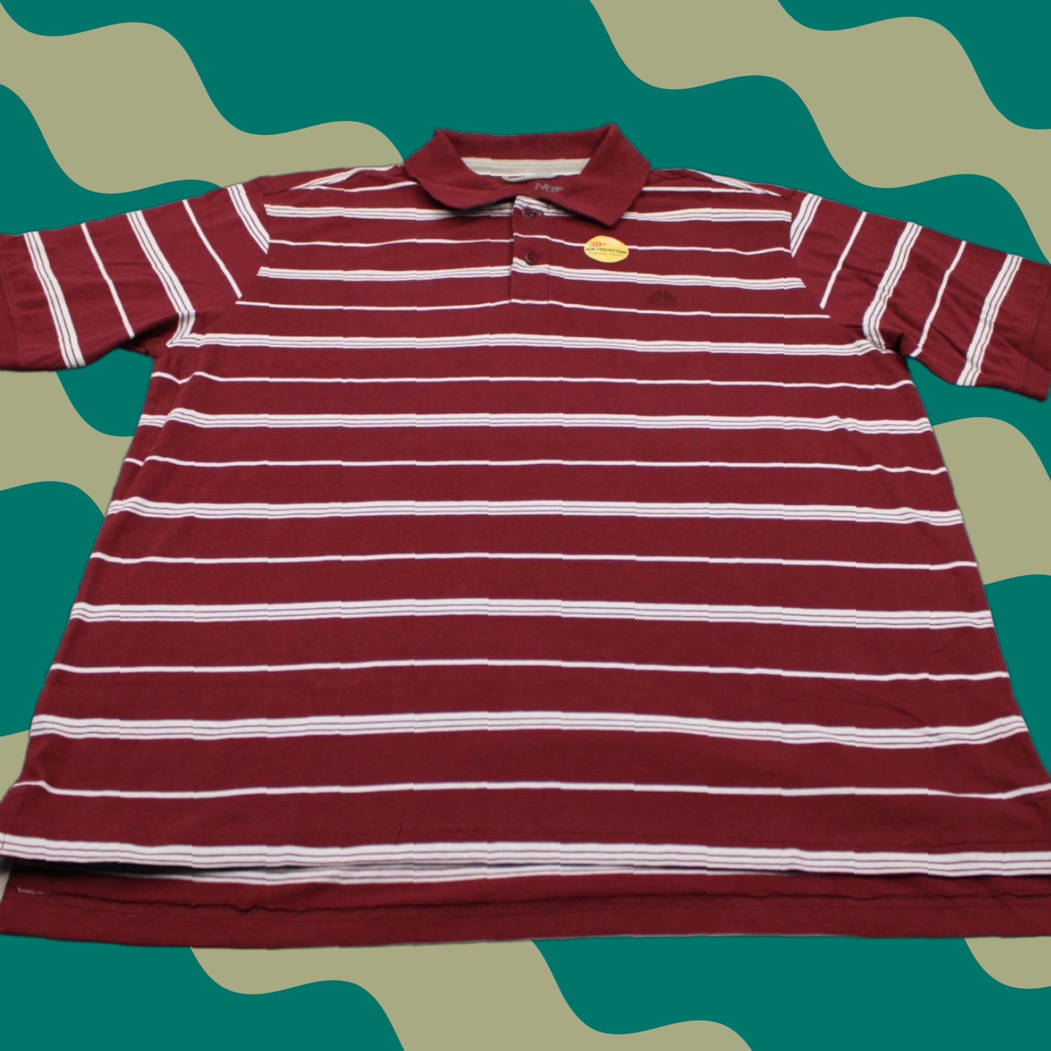 Nike ACG Nike ACG Ridge Stripe Polo Shirt Mens XL Red Barn Organic Cotton S/S SPF 30+ Polo Nike Golf Dri-Fit Reg Fit Size US XL / EU 56 / 4 - 1 Thumbnail