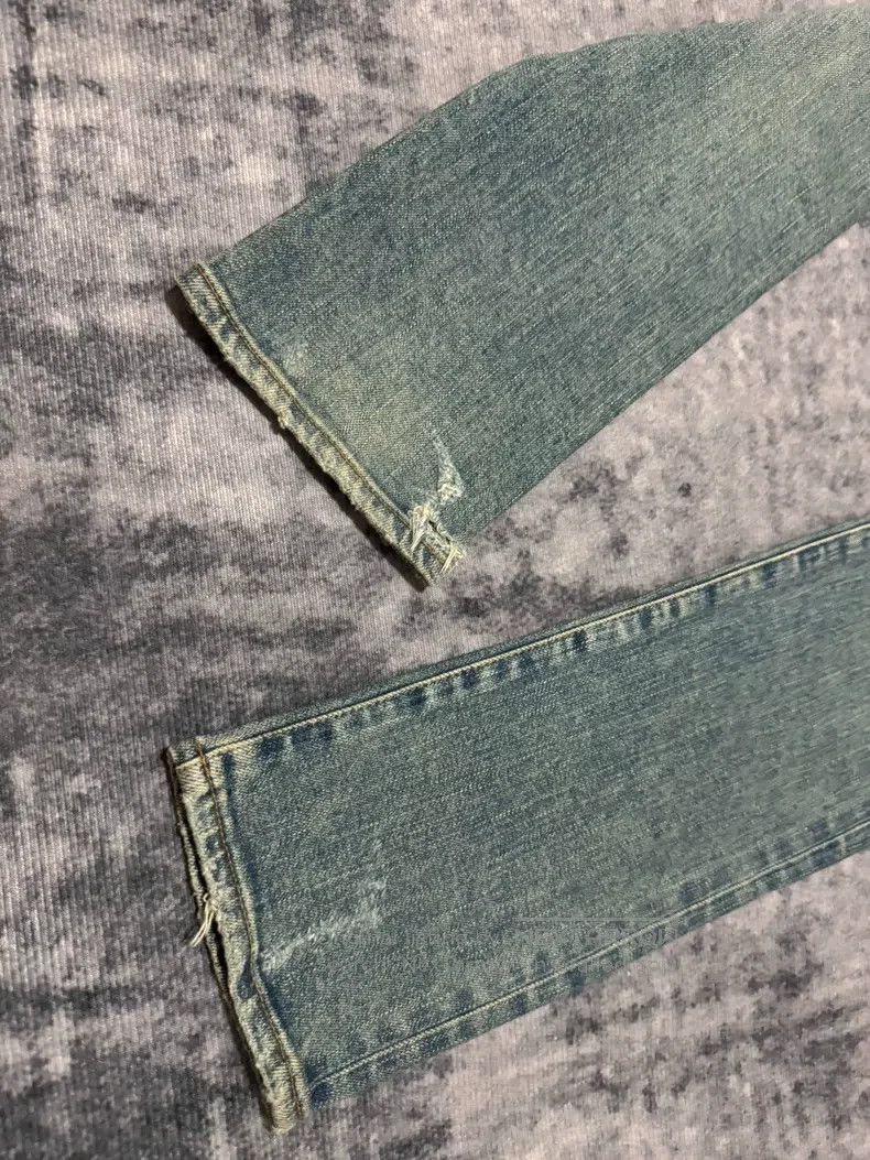 Saint Laurent Paris Saint Laurent Paris Retro Dark Blue Heavy Destroyed Jeans Size US 33 - 5 Thumbnail