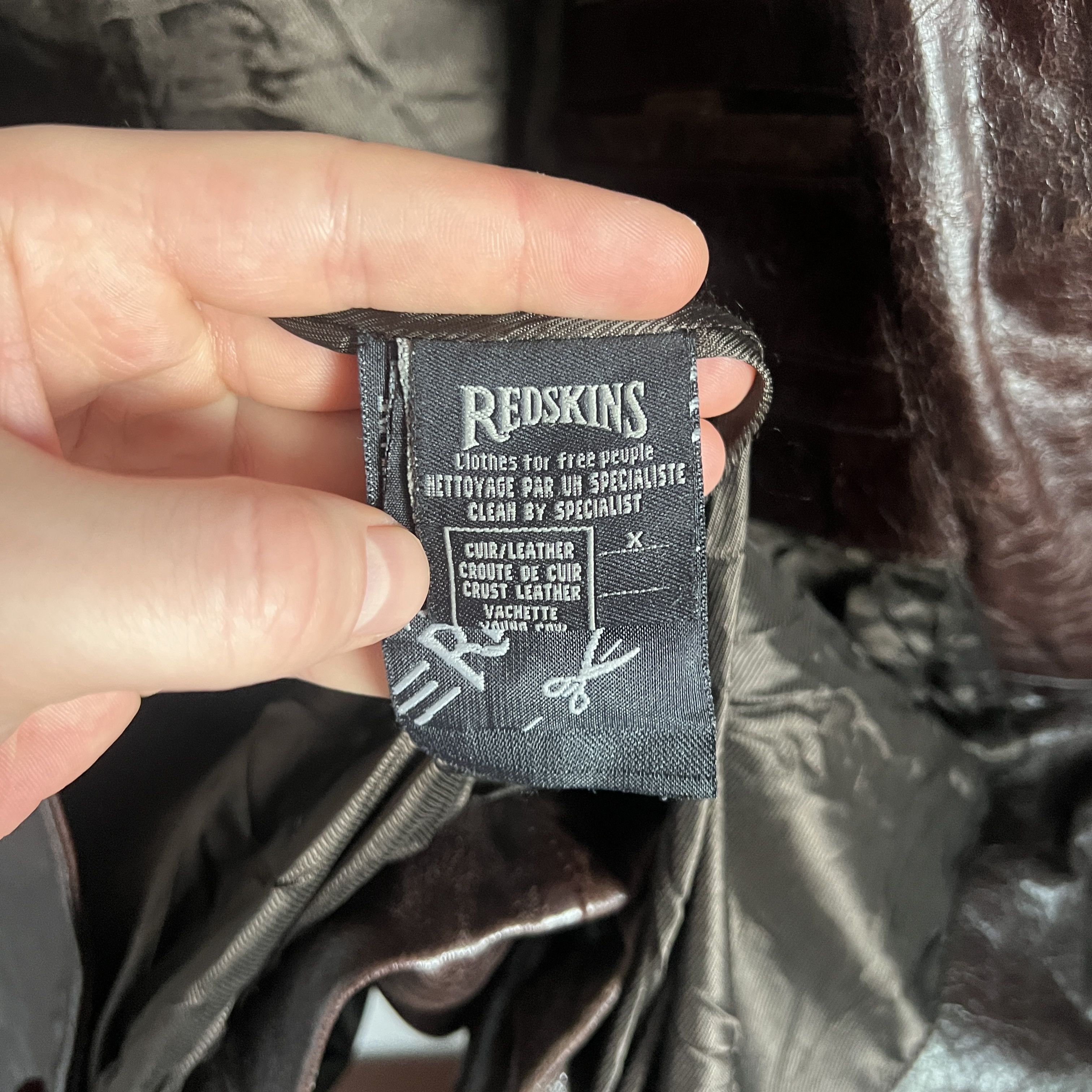 Johnson Motors × NFL Men's REDSKINS 100% Leather Brown Jacket Size XL Size US XL / EU 56 / 4 - 11 Thumbnail
