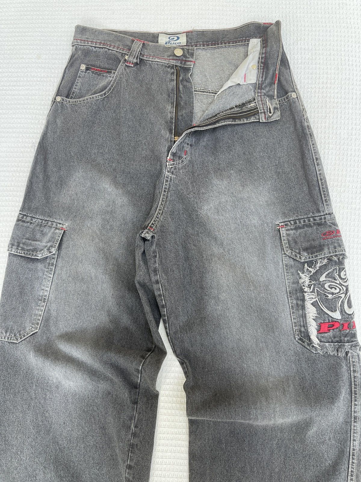 JNCO Last Drop🔥Rare🔥Vintage Piko Hawaiian Cargo Baggy Jeans Size US 32 / EU 48 - 3 Thumbnail