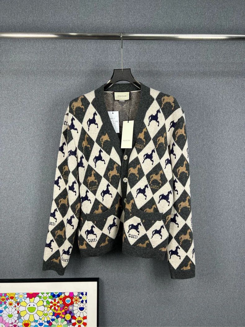 Gucci Gucci Diamond-shaped warhorse sweater cardigan 2503-Nextar Size US M / EU 48-50 / 2 - 1 Thumbnail
