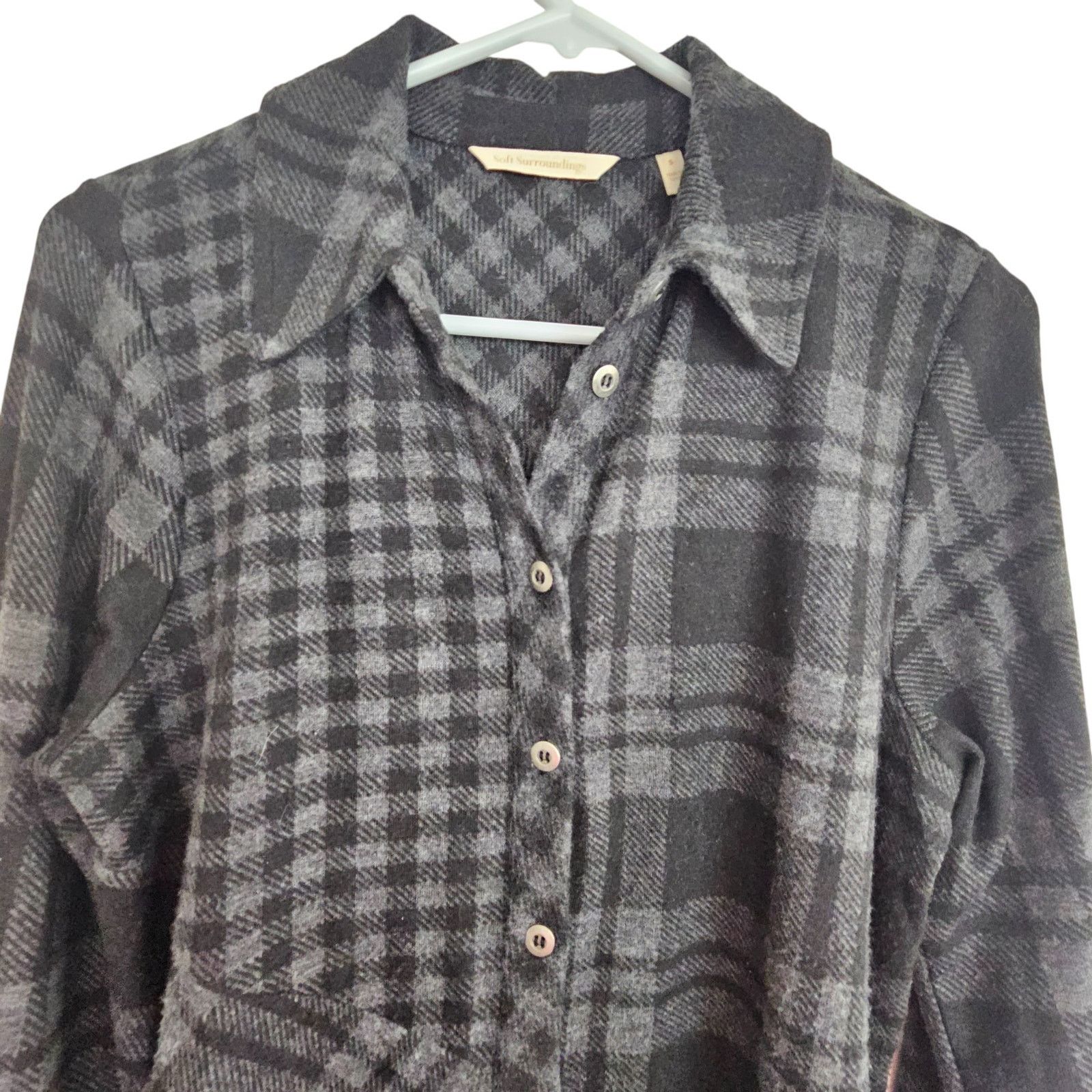 Soft Surroundings Soft Surroundings Womens Paramour Plaid Soft Knit Top Size S Size S / US 4 / IT 40 - 2 Thumbnail