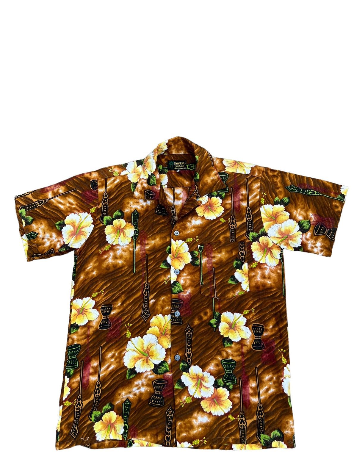 Vintage Vintage 70s Hawaiian Imperial Djembe Bongo Hawaii Shirt Size US S / EU 44-46 / 1 - 1 Thumbnail