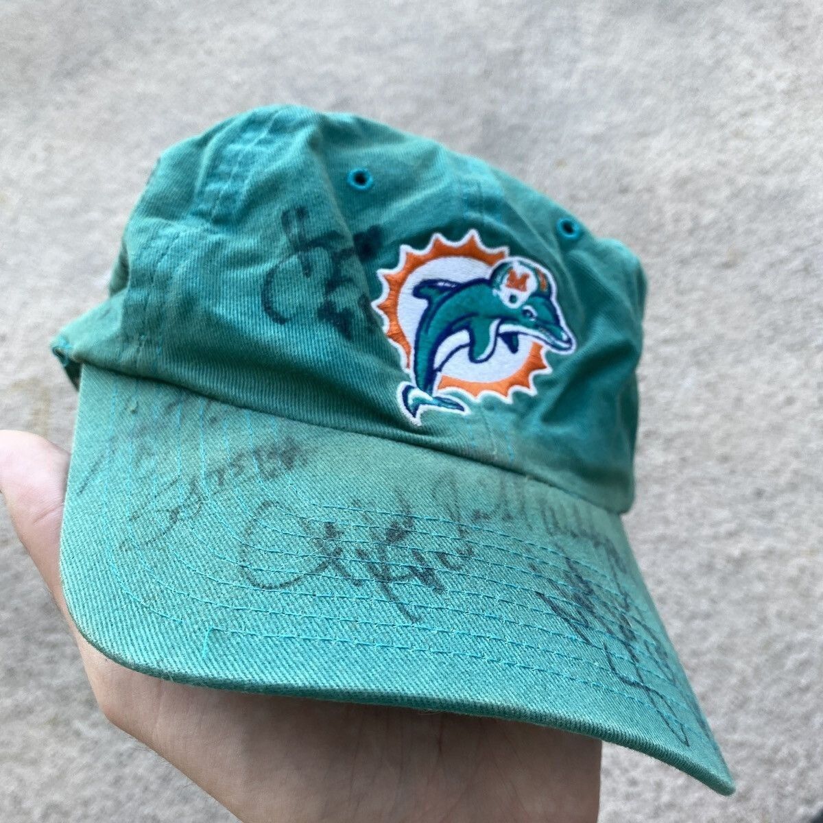 Vintage vintage 80s signatures Miami Dolphins cap Jersey faded nfl Size ONE SIZE - 2 Thumbnail