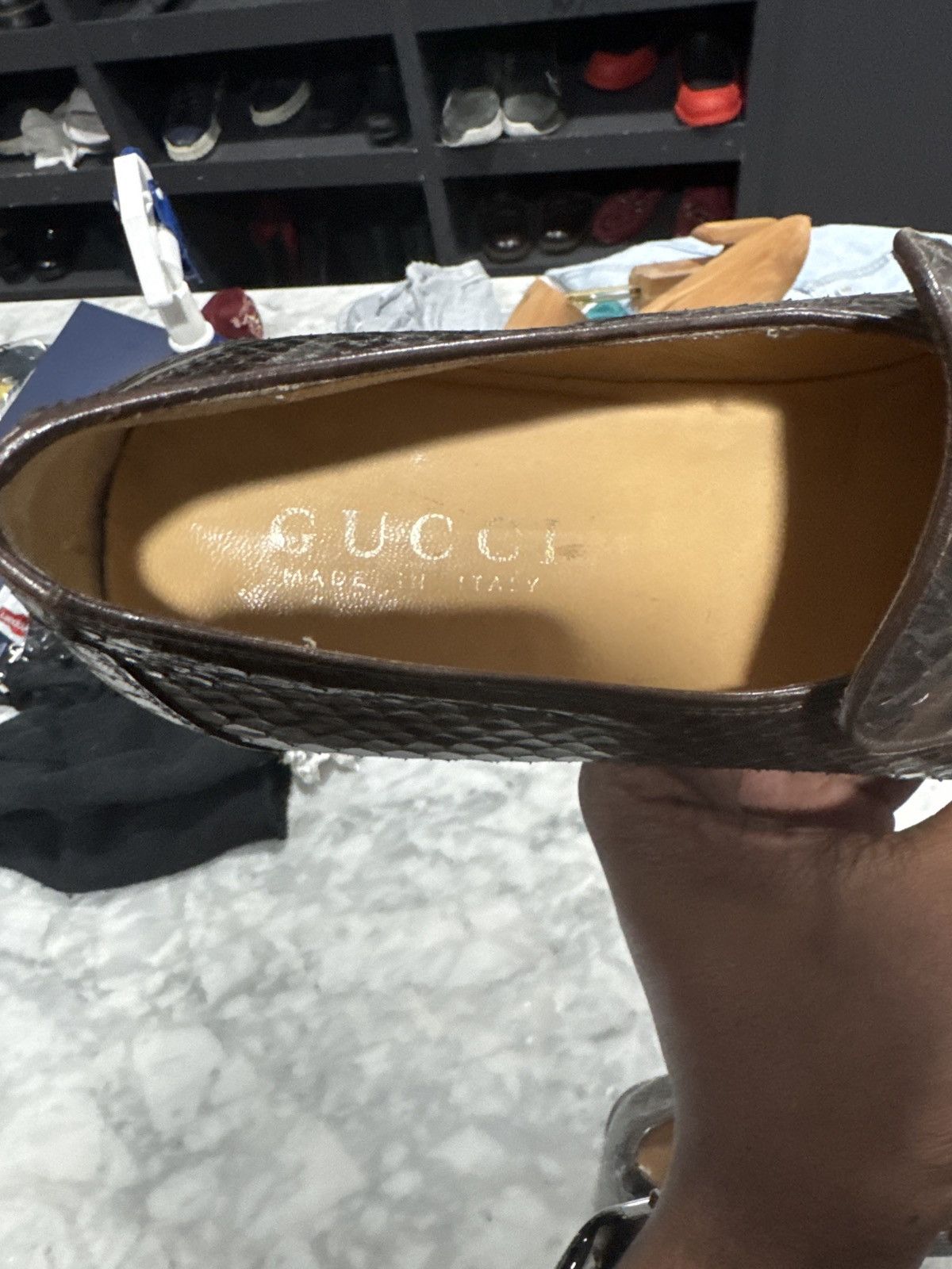 Gucci Gucci Runway Vintage Python Skin Loafers- Brown Iridescent Size US 11.5 / EU 44-45 - 5 Thumbnail