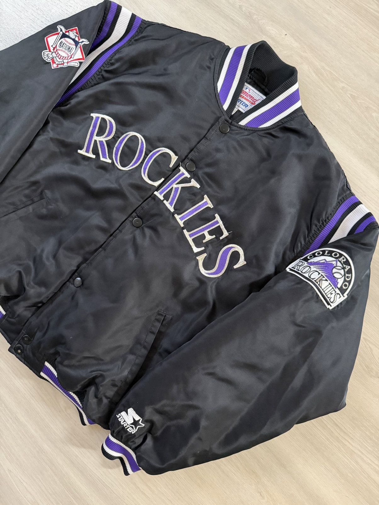 Starter VTG Colorado Rockies Starter Diamond Coll Sz L Purple Lining Size US L / EU 52-54 / 3 - 2 Thumbnail