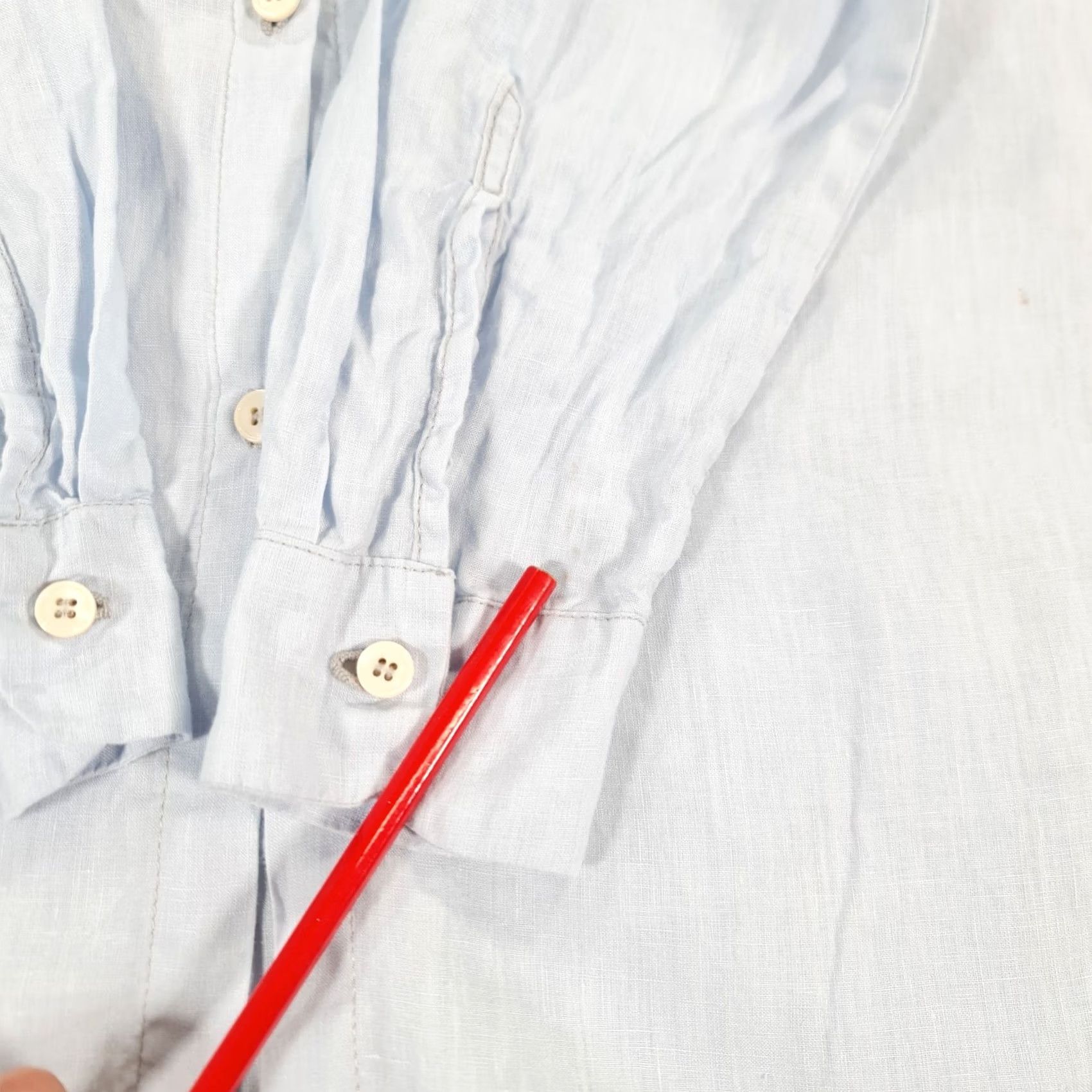 Vintage VINTAGE Cece Womens Shirt Blue Medium 100% Linen Breathable Long Sleeves Relaxed Fit Size M / US 6-8 / IT 42-44 - 5 Thumbnail
